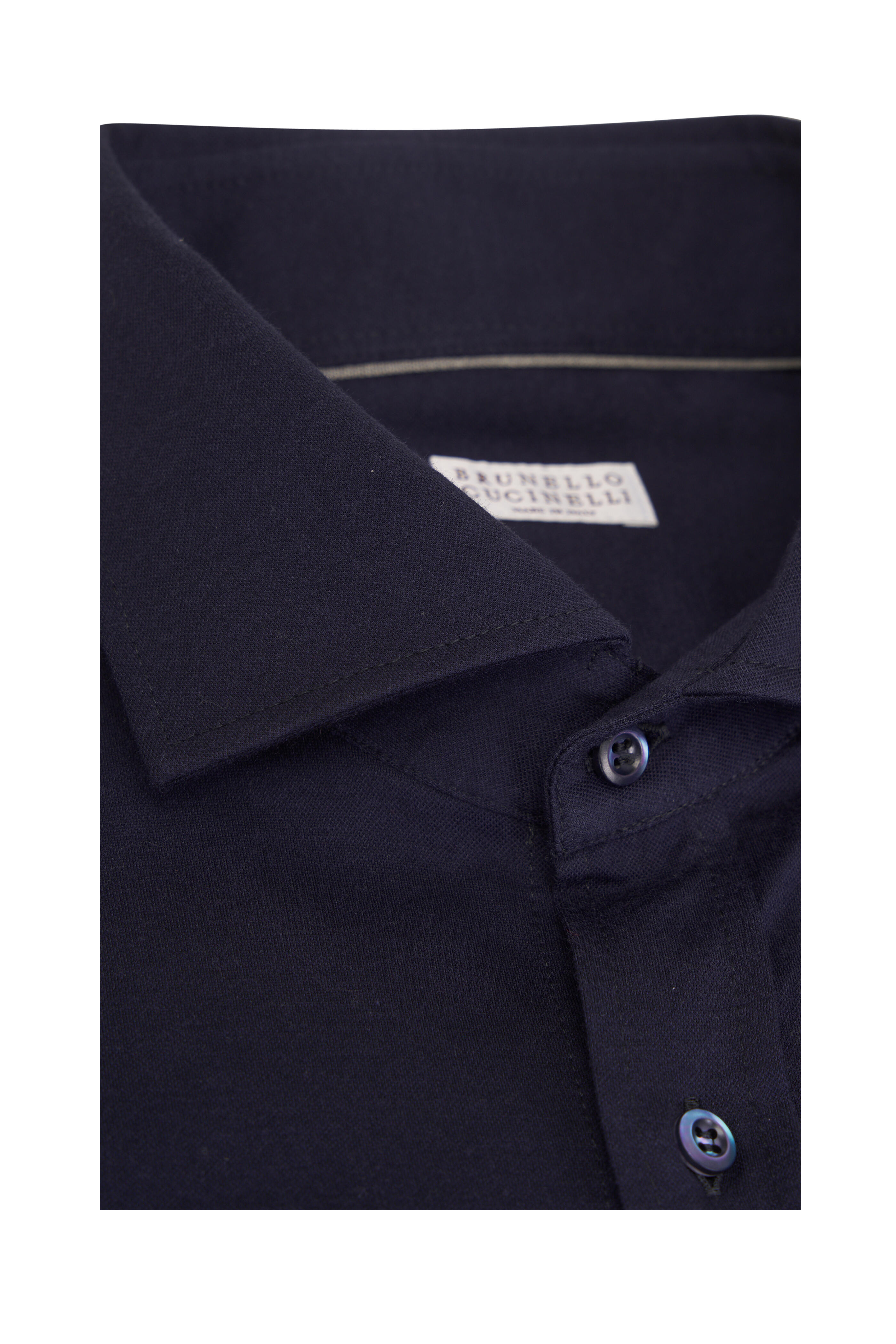 Brunello Cucinelli - Navy Jersey Sport Shirt - view 2
