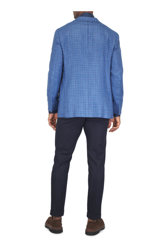 Kiton Navy Wool, Silk & Linen Sportcoat - view 4