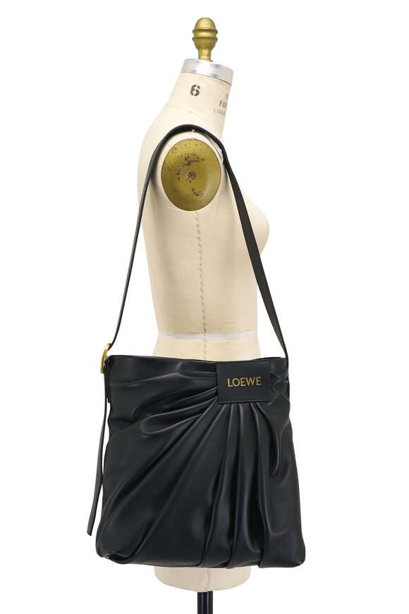 Loewe Draped Black Mellow Leather Tote - view 5