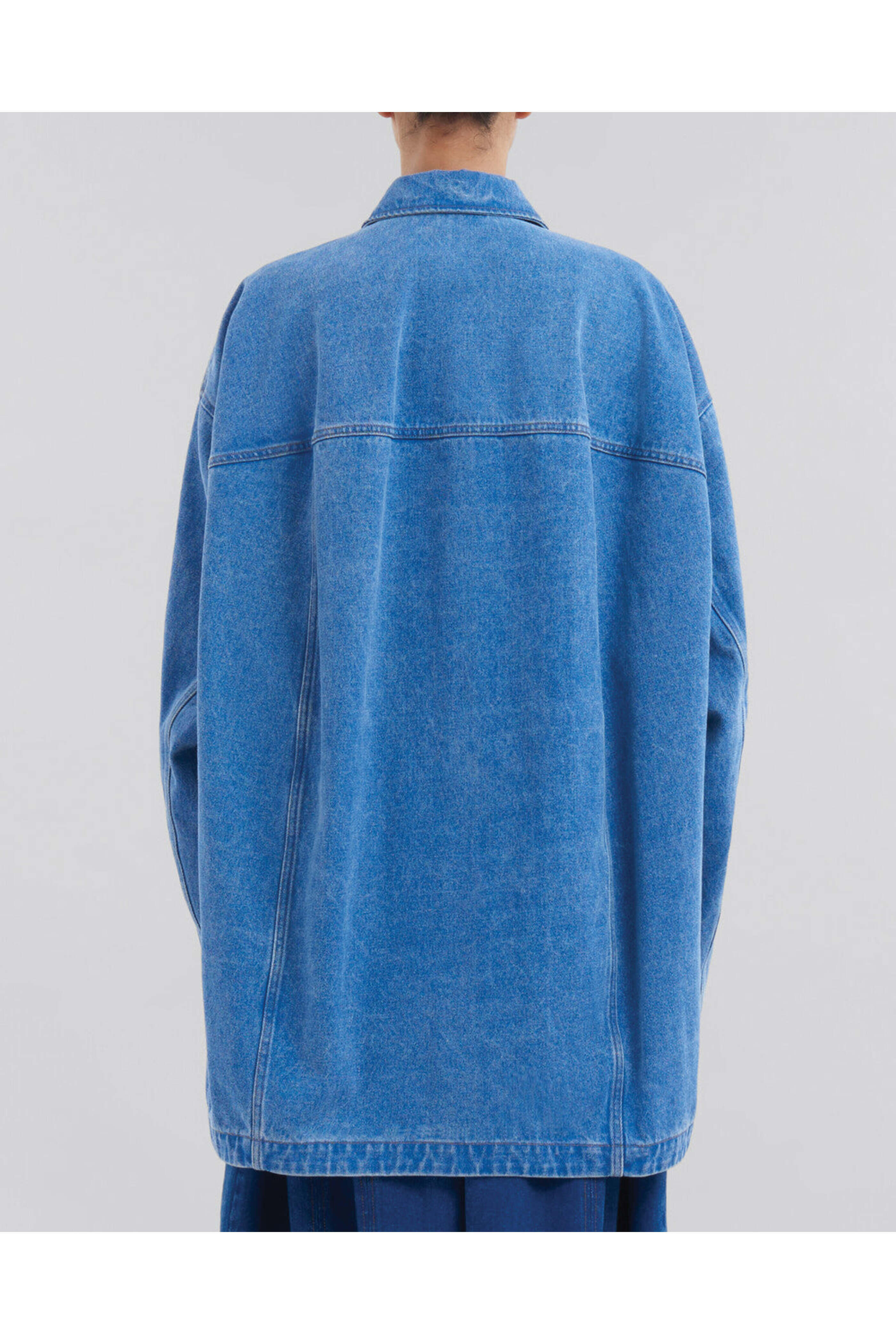 Marni - Cobalt Denim Collared Cocoon Jacket