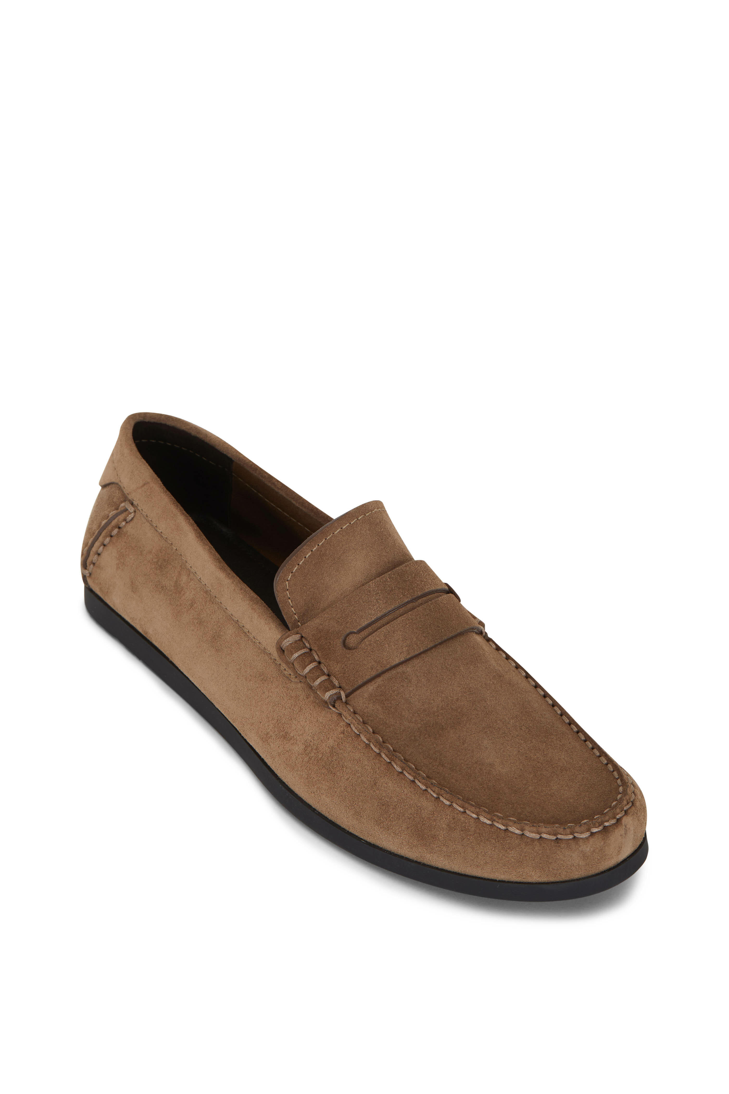 Zegna - Medium Brown Suede Penny Loafer