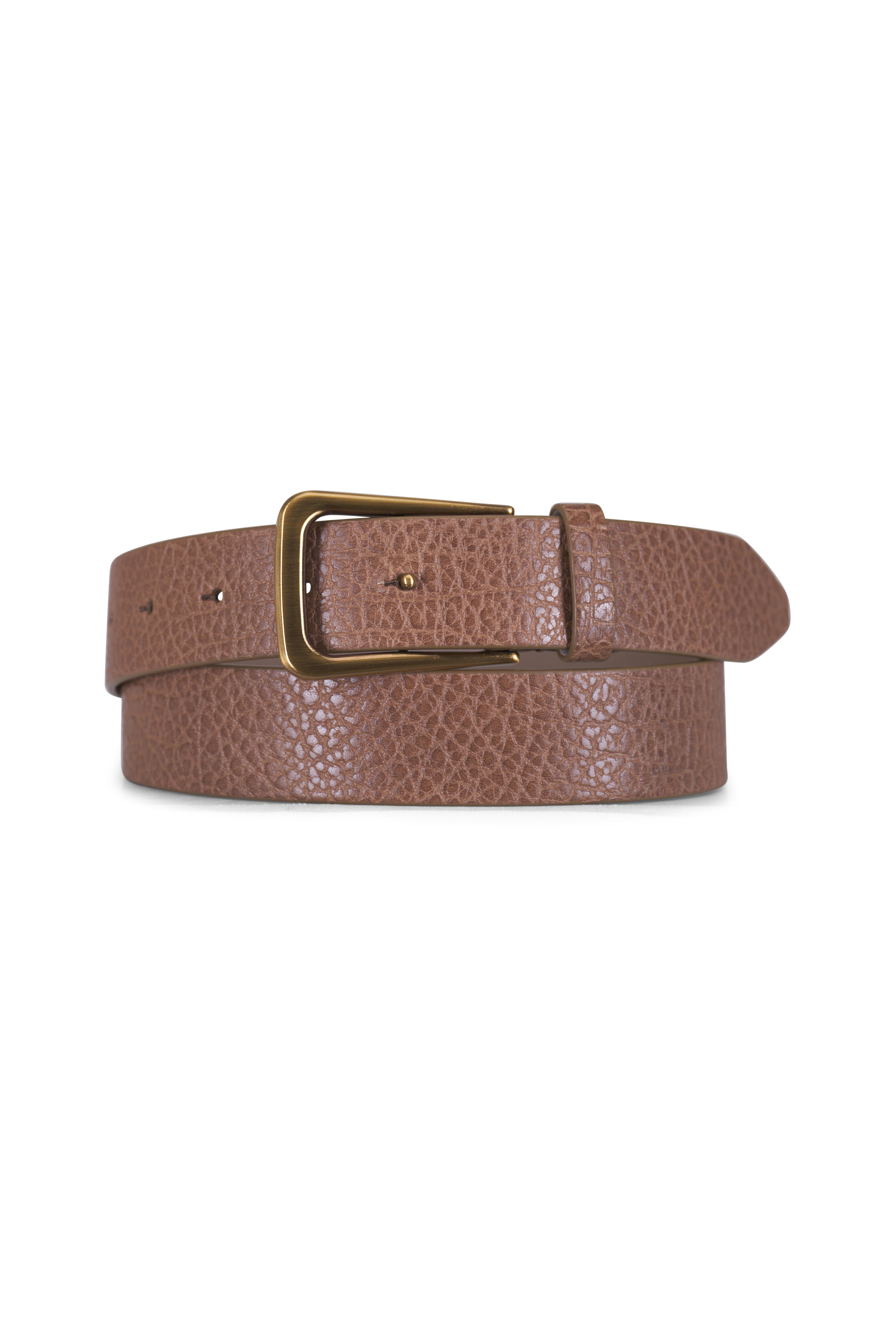 Brunello Cucinelli - Sesame Pebbled Leather Belt