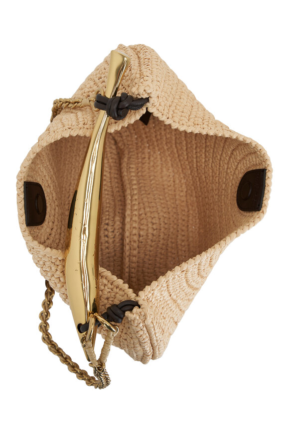 Bottega Veneta - Small Crochet Sardine Natural Raffia Chain Bag