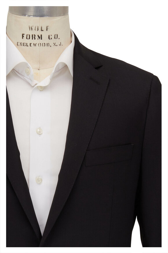 Atelier Munro Solid Black Wool Blend Suit