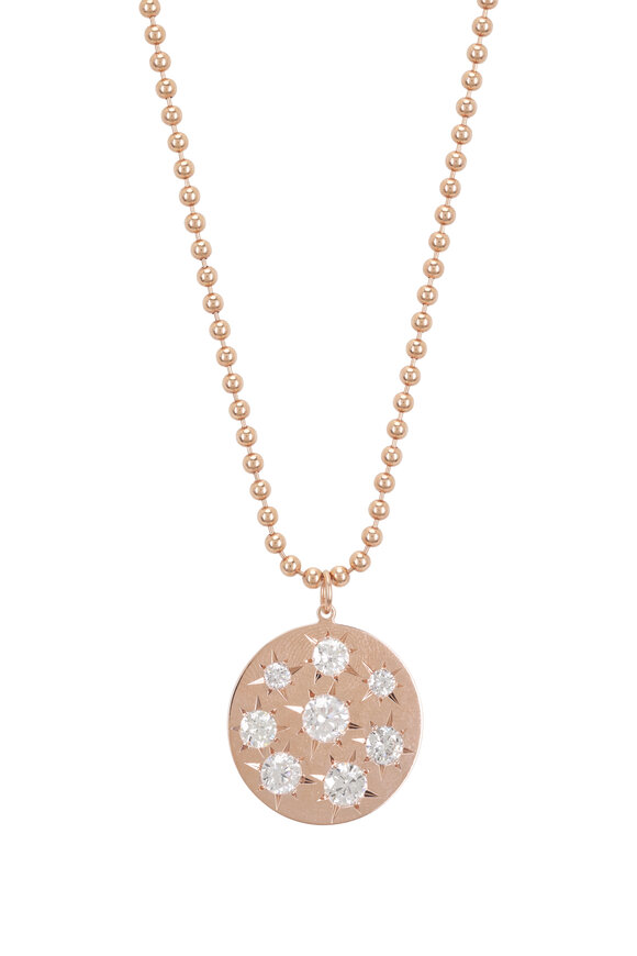 Genevieve Lau 14k Rose Gold Starburst Diamond Necklace - view 2