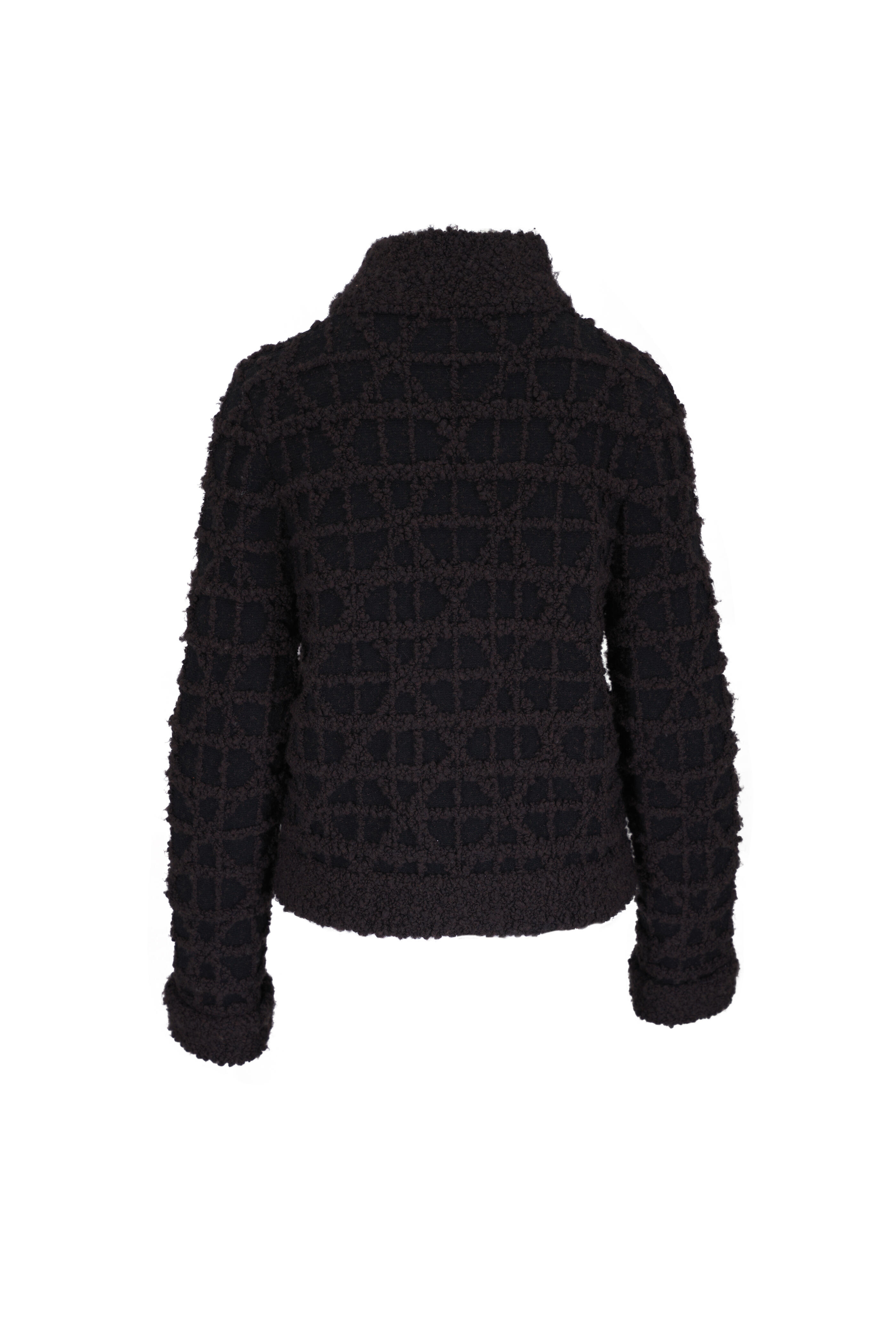 D.Exterior - Black & Brown Textured Boucle Jacket