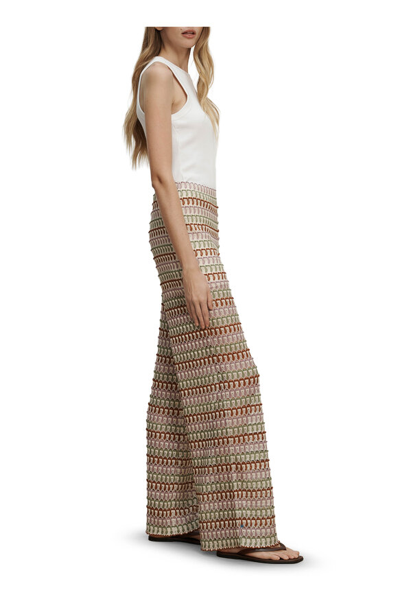 Veronica Beard Fatima Deep Ochre & Dove Multicolor Crochet Pant - view 4