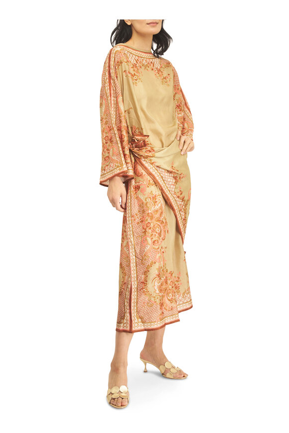 Zimmermann Aster Sage Paisley Floral Tunic Midi Dress - view 2