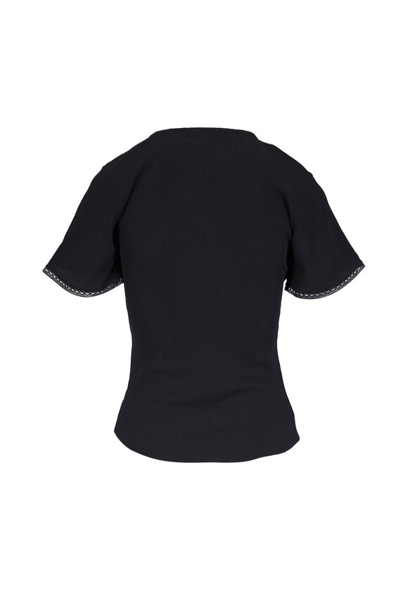Dorothee Schumacher Pure Sleekness Black Ruffle Front Shirt - view 2