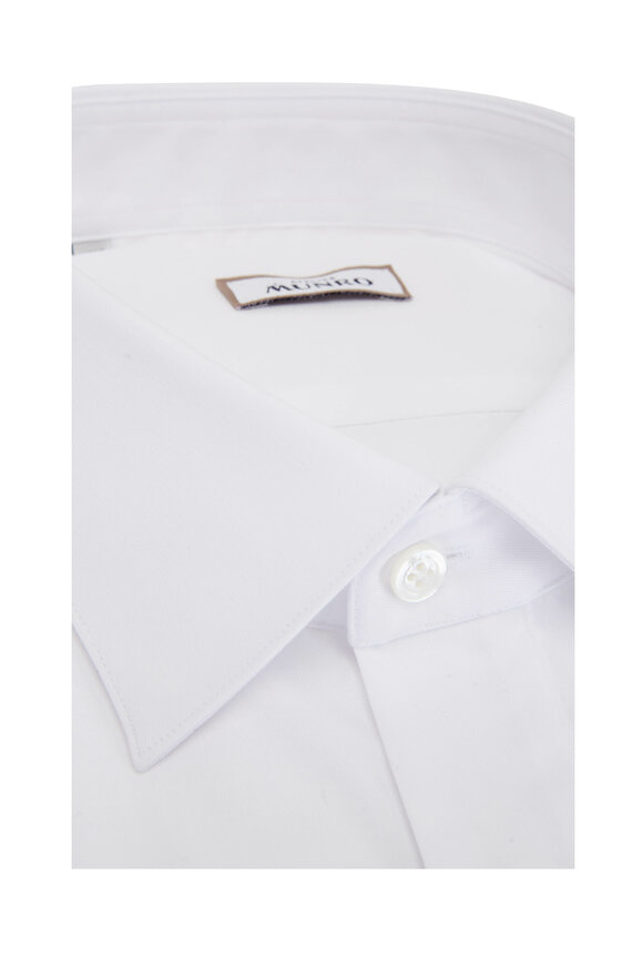 Atelier Munro - White Cotton Easy Care Tuxedo Shirt