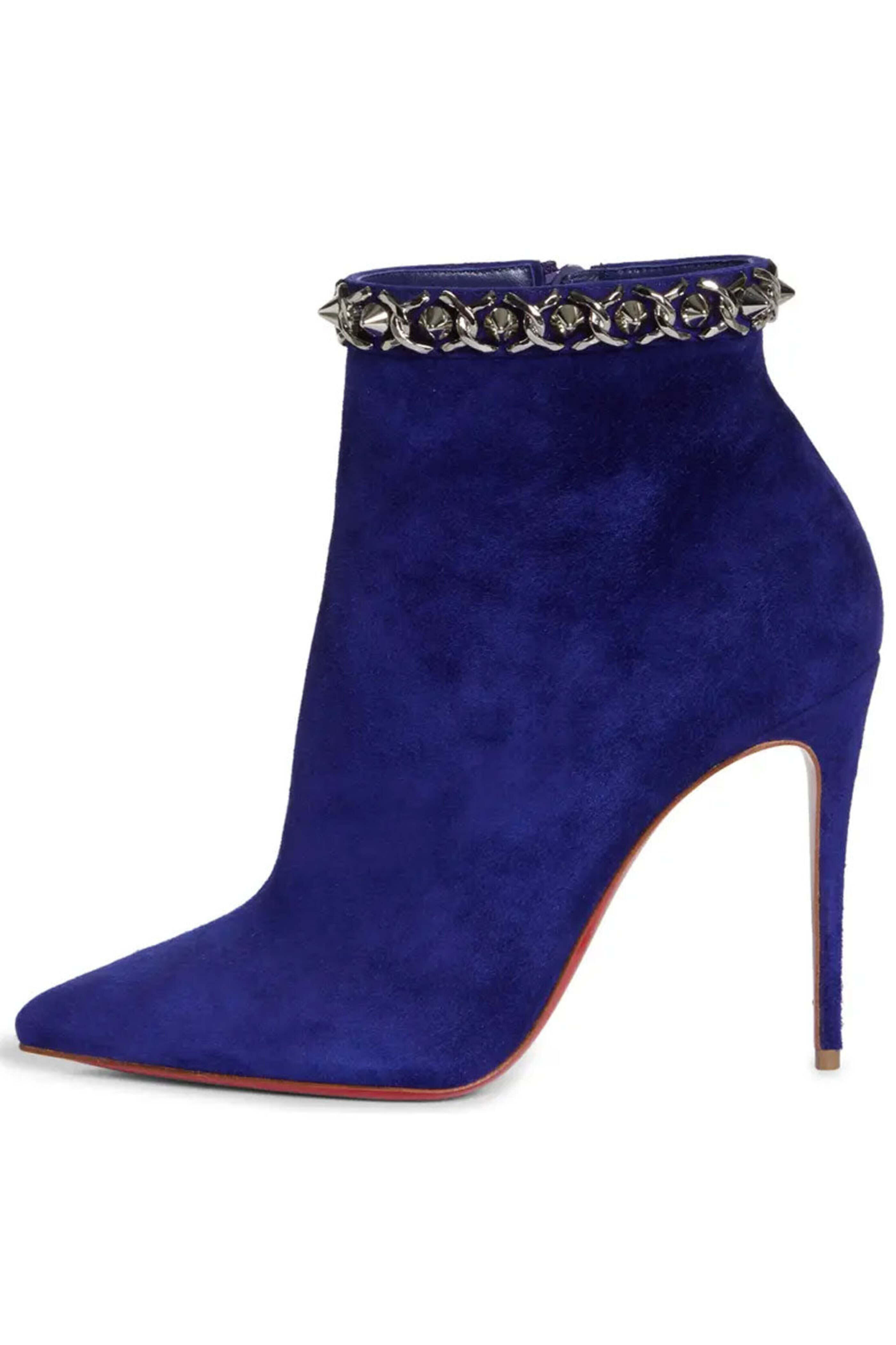 Christian Louboutin - Booty Chain Booties in Night and Silver