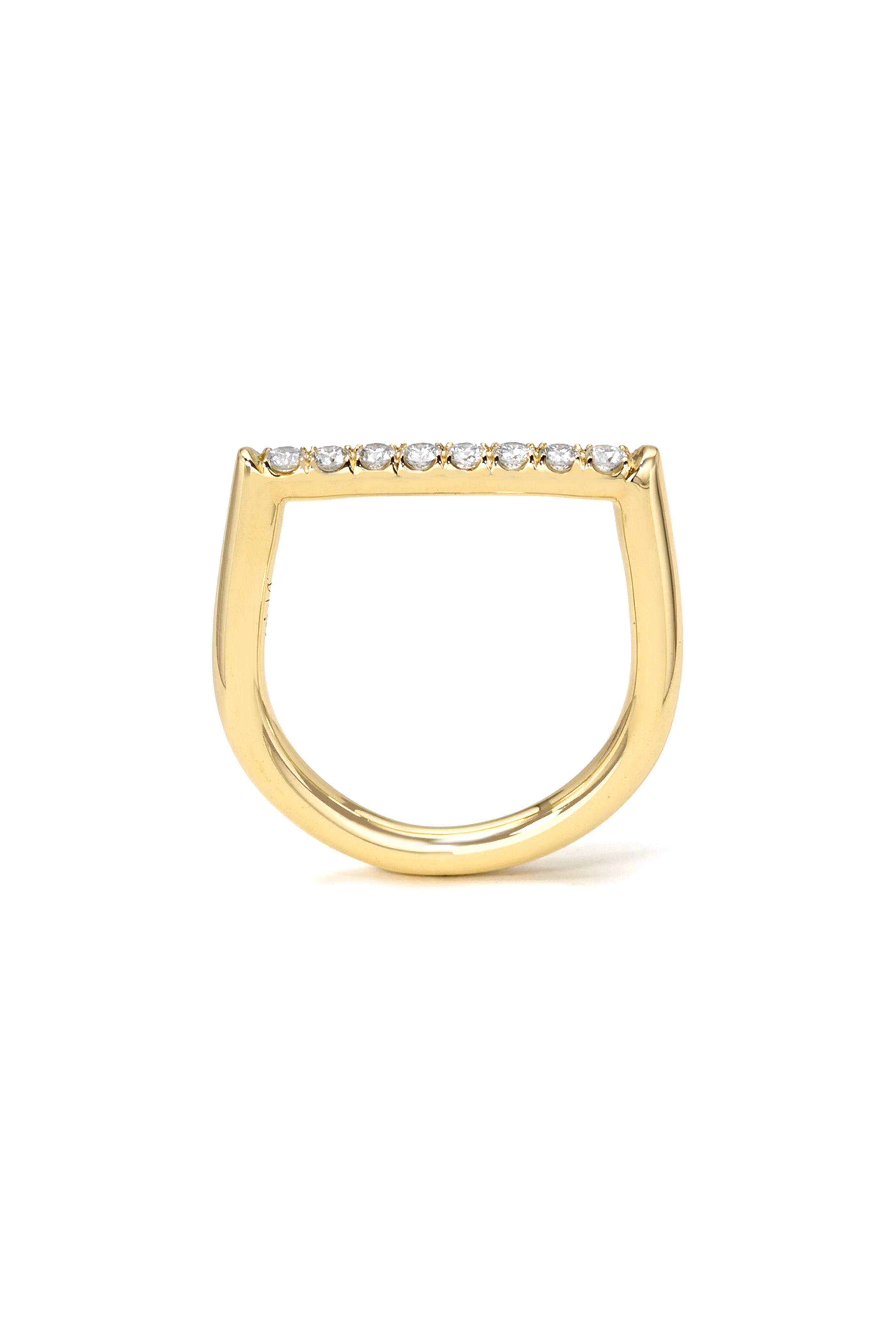 Dru - 14k Yellow Gold Diamond Stacking Square Ring