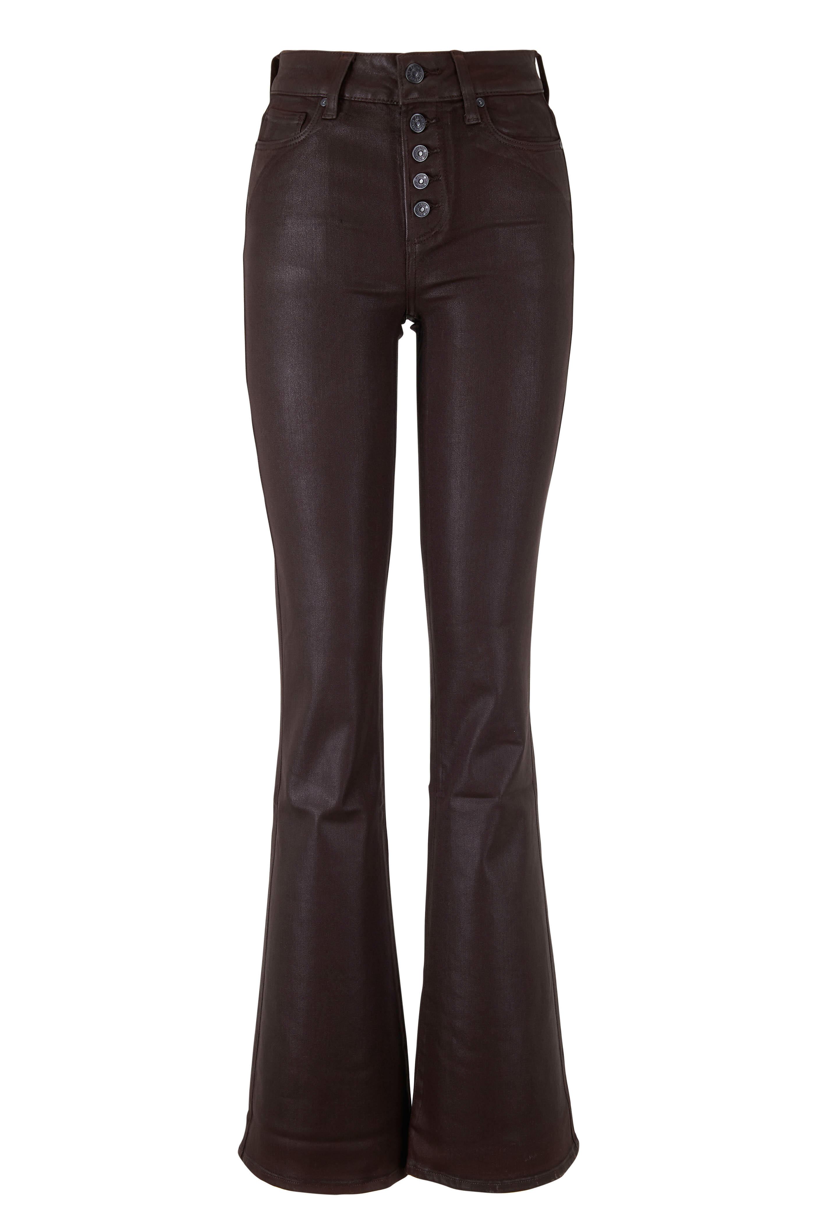 Paige - Lou Lou Chicory Coffee High Rise Flare Jean