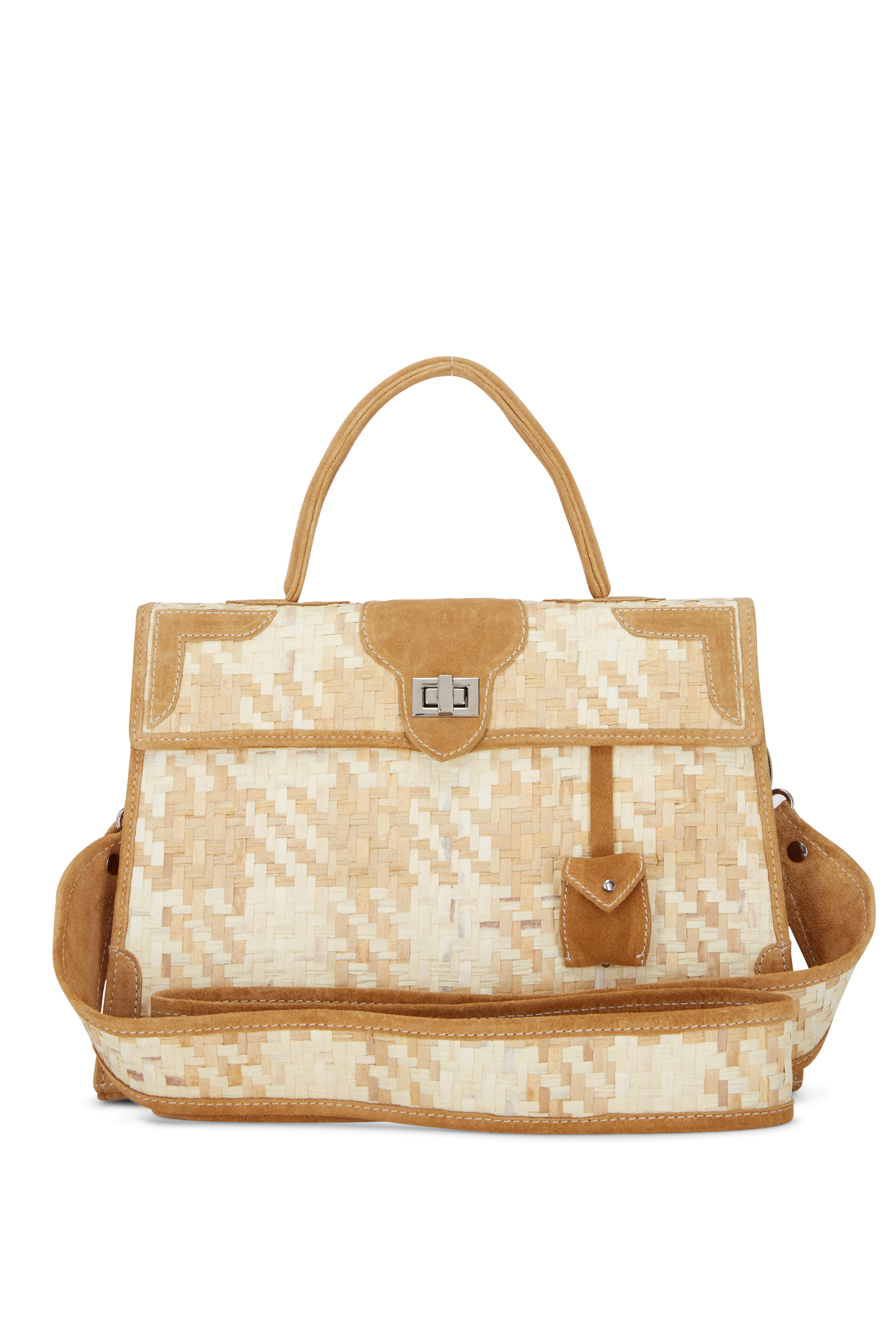 Marquise Paris - Lumière Honey Straw & Suede Shoulder Bag