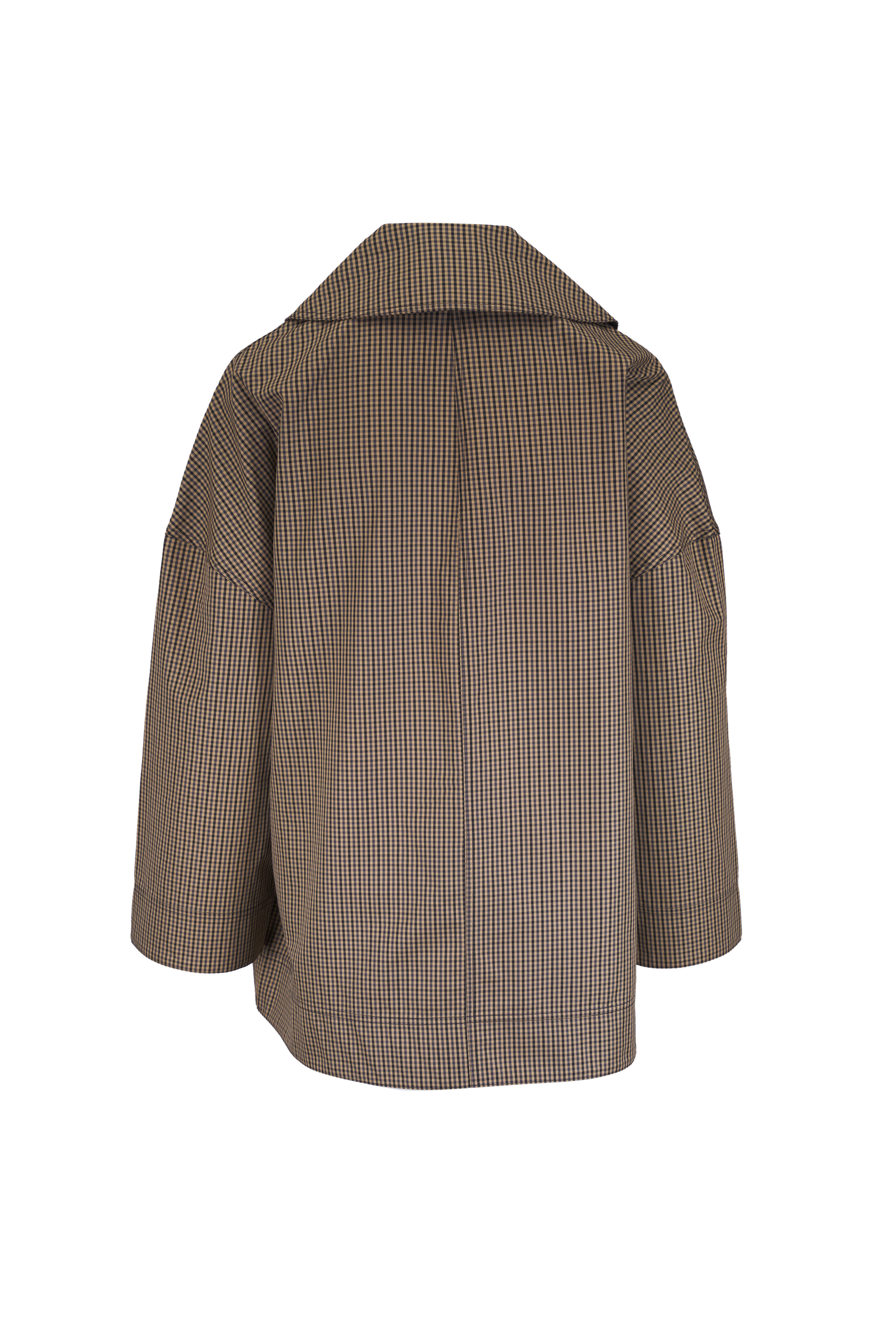 Totême - Black & Beige Check Cotton Oversized Jacket
