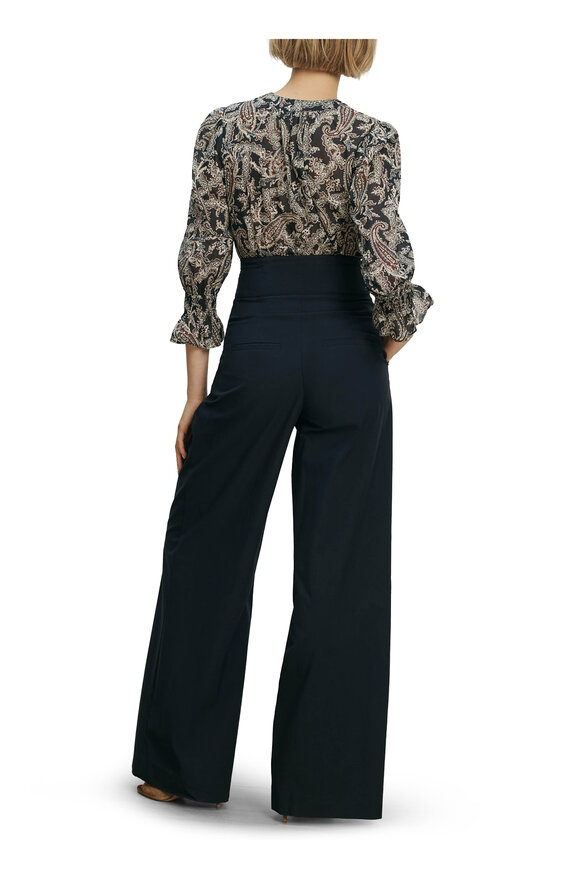 Veronica Beard Allman Navy Wide Leg Pant - view 3