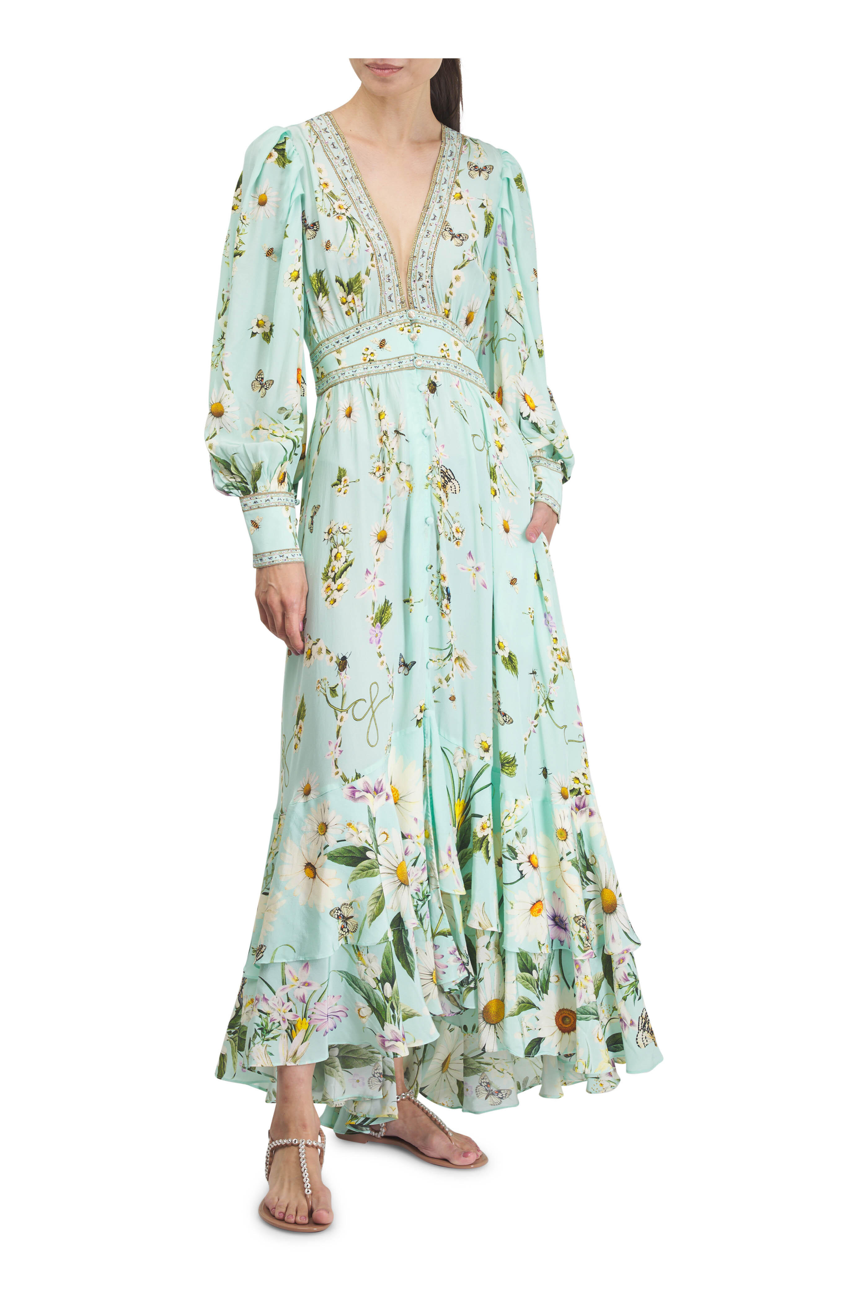 Camilla - Floral Freefall Button Front Maxi Dress