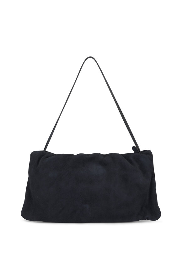 The Row XL Bourse Blue Navy Suede Shoulder Bag