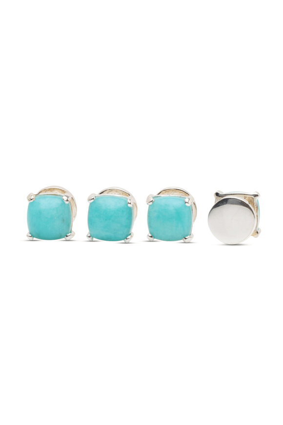 Spivey Square Amazonite Cabochon Stud Set - view 3