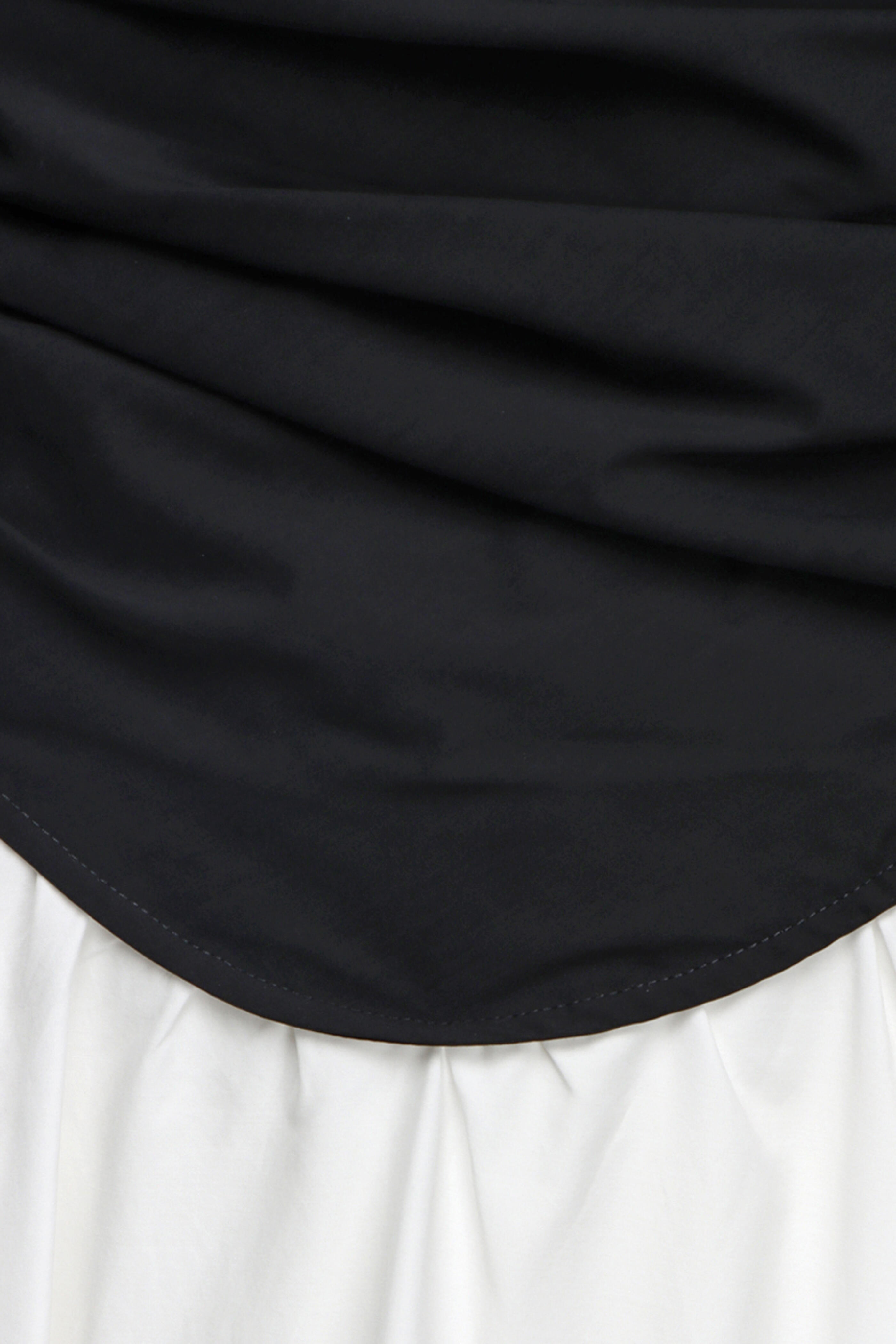 Simkhai - Cersei Black and White Ruched Midi Dress