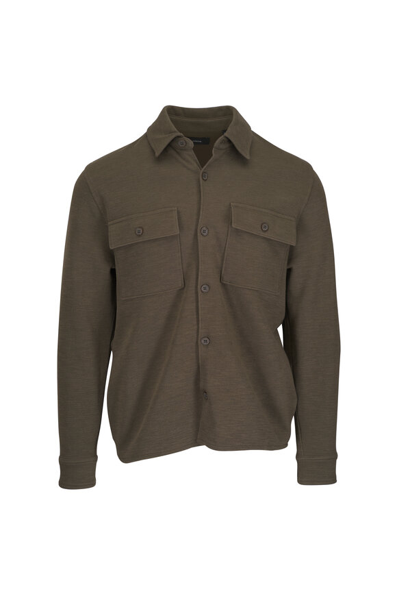 Vince Double Knit Moss Green Shirt Jacket