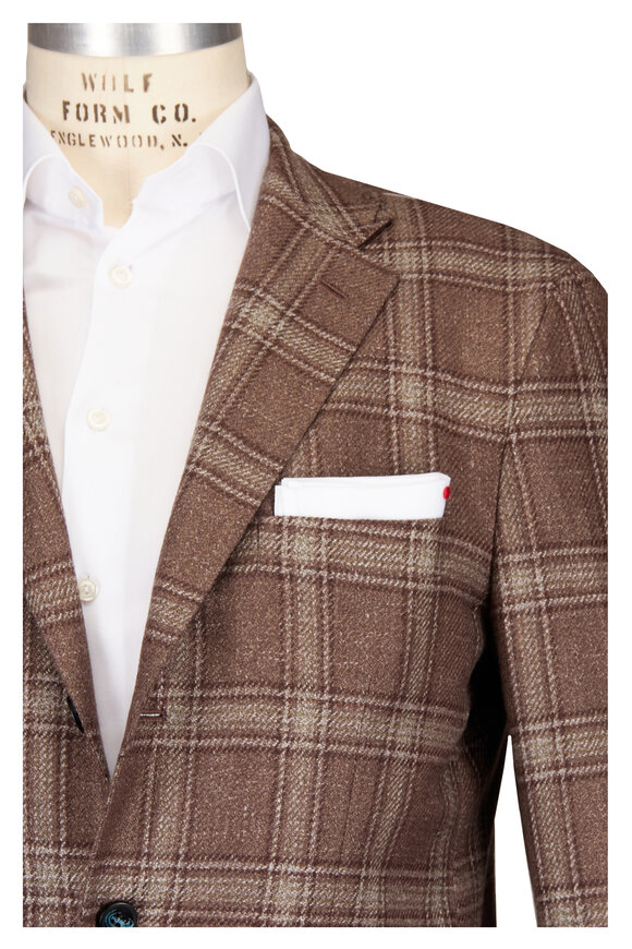 Kiton Brown Windowpane Sportcoat - view 1