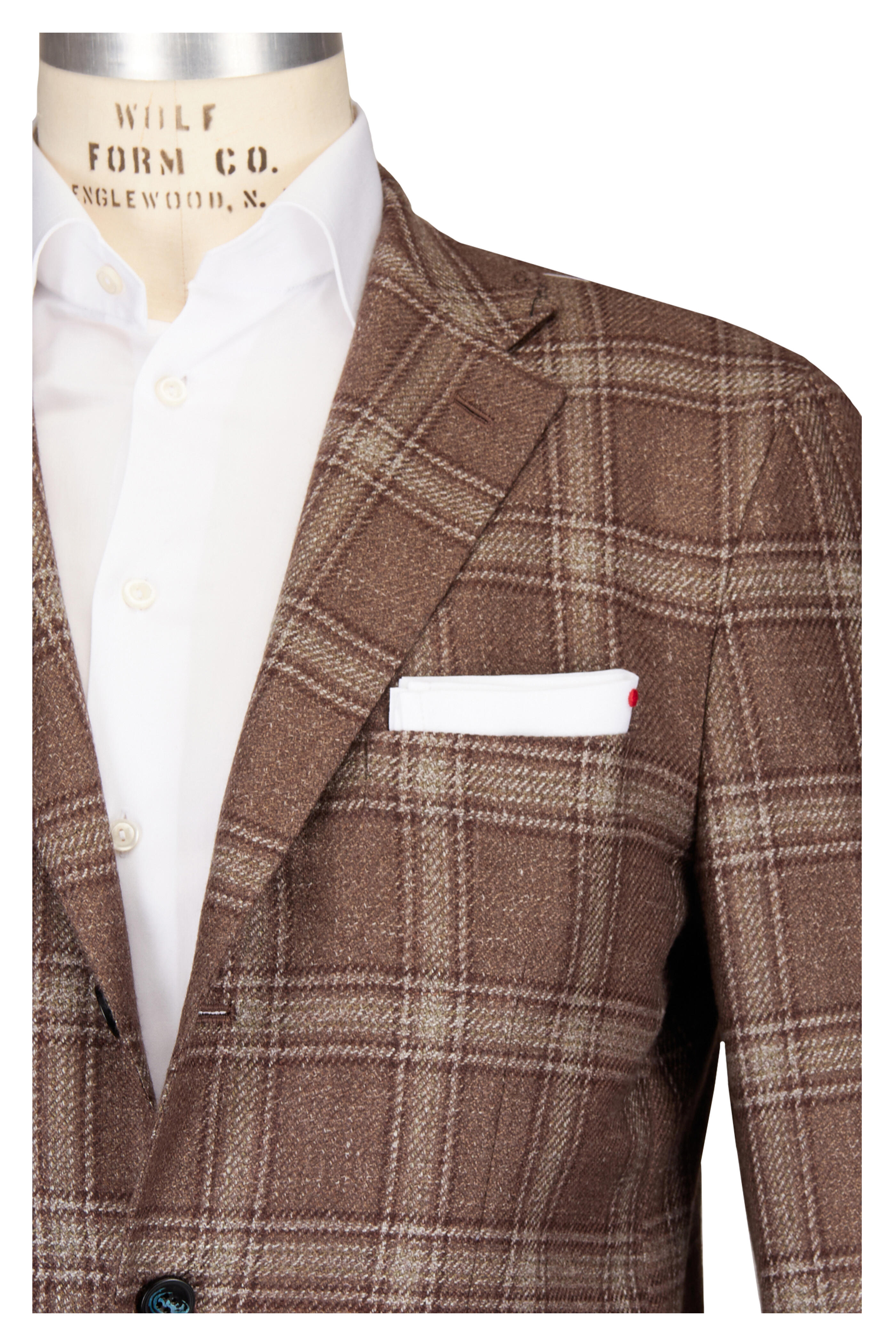 Kiton - Brown Windowpane Sportcoat - view 1