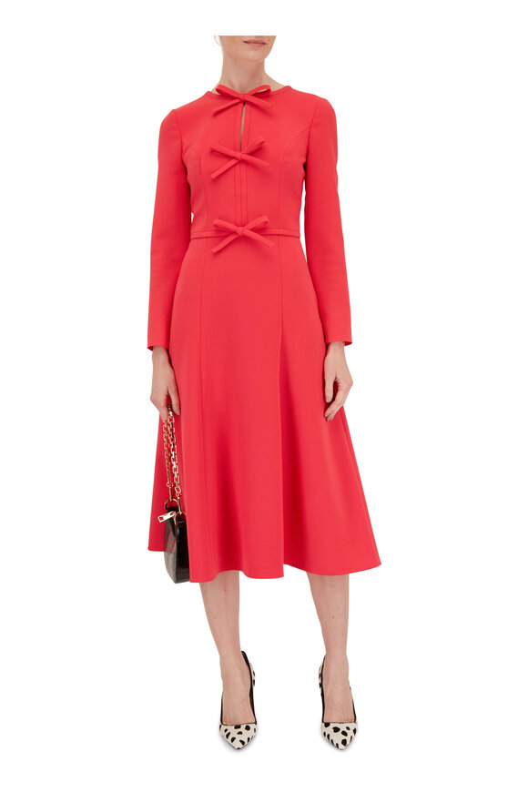 Carolina Herrera - Pink Icon Triple Bow Midi-Dress