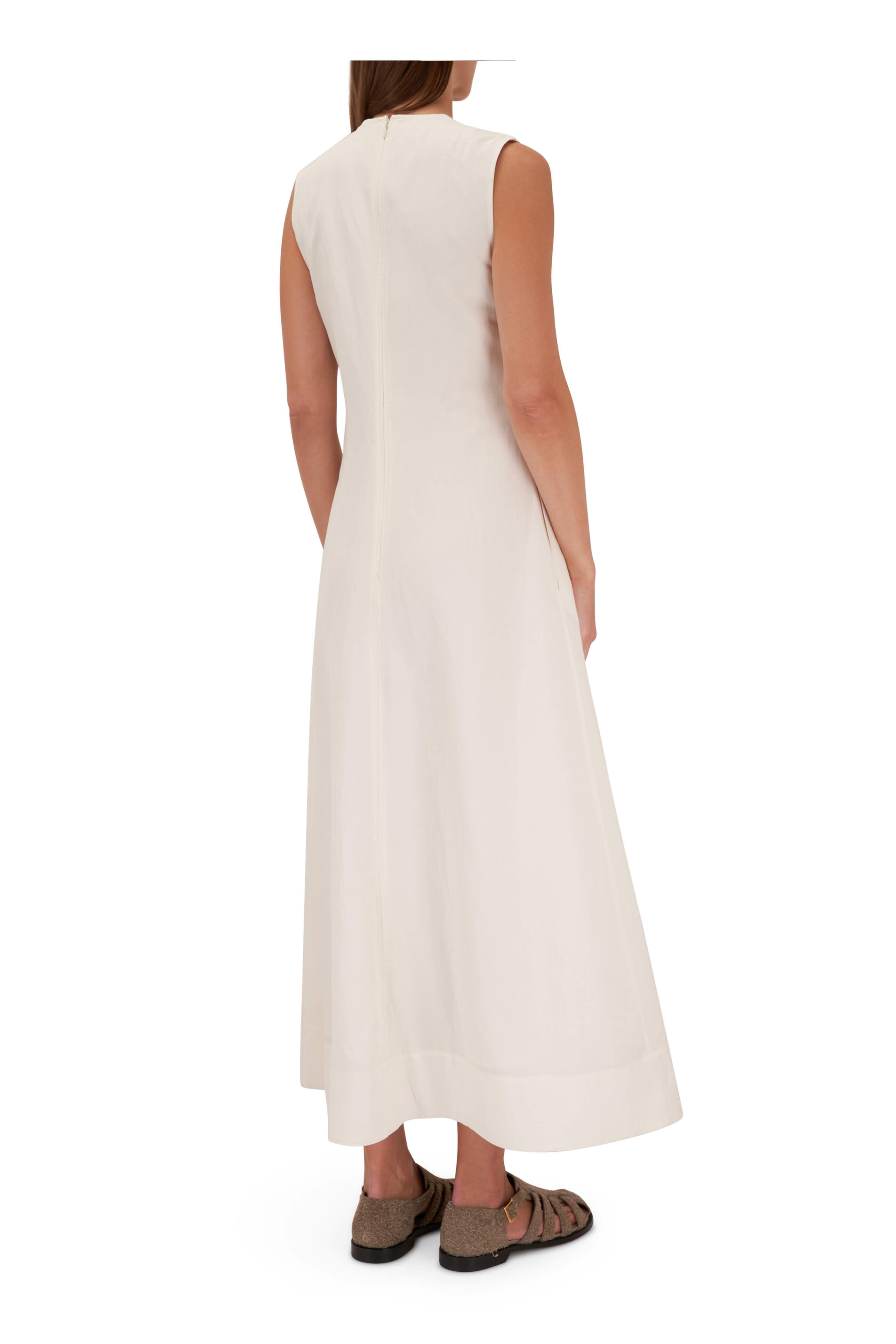 Totême - Fluid Off-White V-Neck Dress | Mitchell Stores