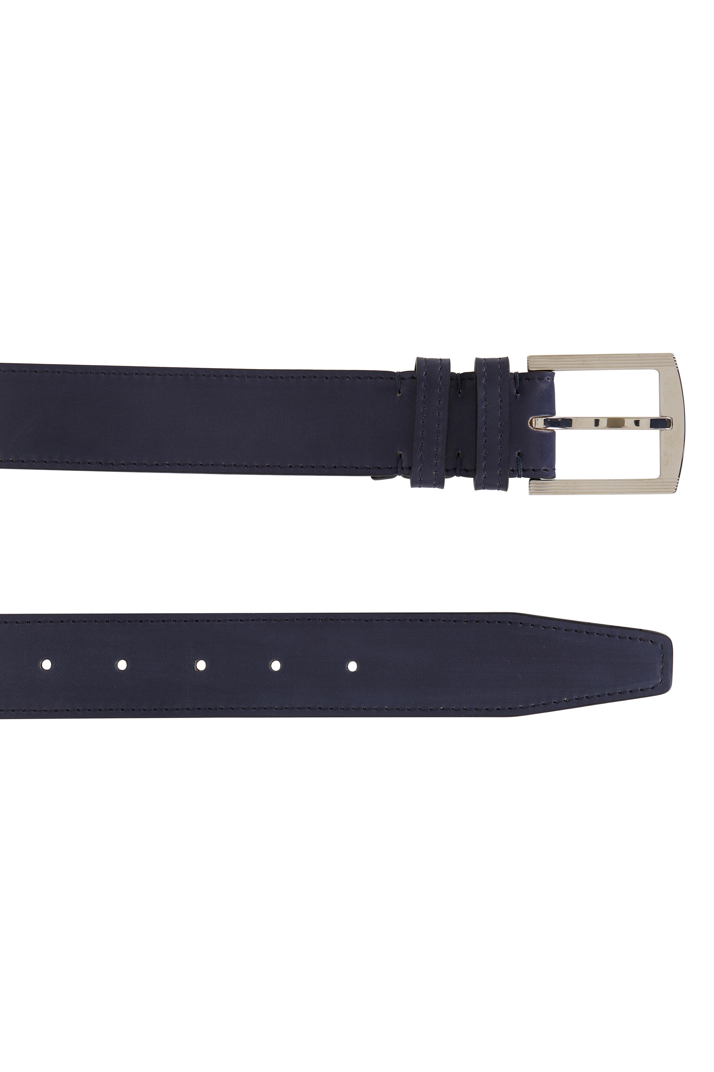 Kiton - Navy Leather Belt