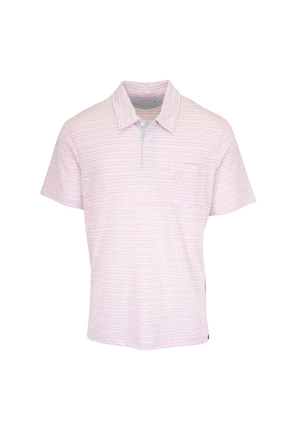 Faherty Brand Breeze Orchid Wake Stripe Short Sleeve Polo - view 1