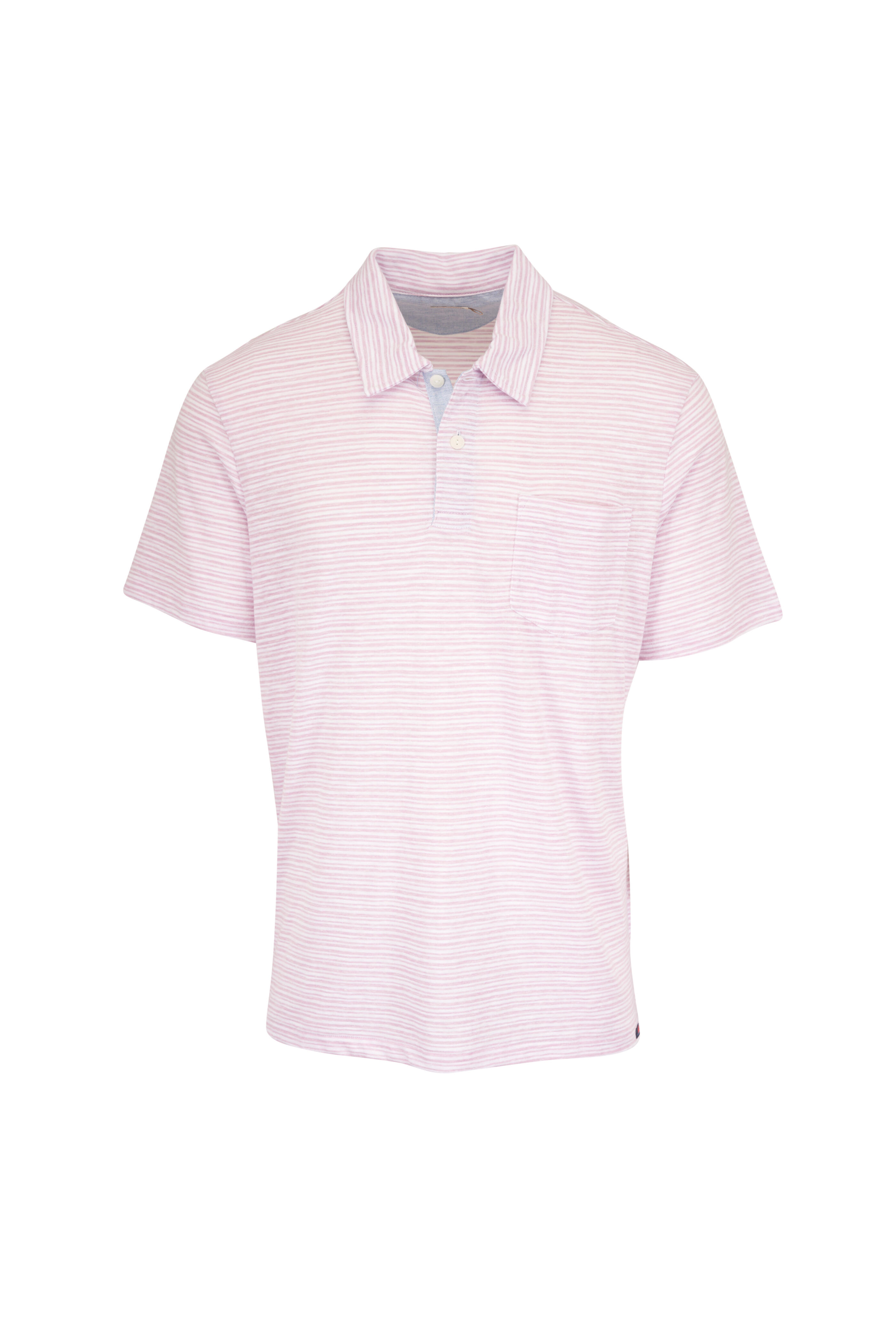 Faherty Brand - Breeze Orchid Wake Stripe Short Sleeve Polo - view 1