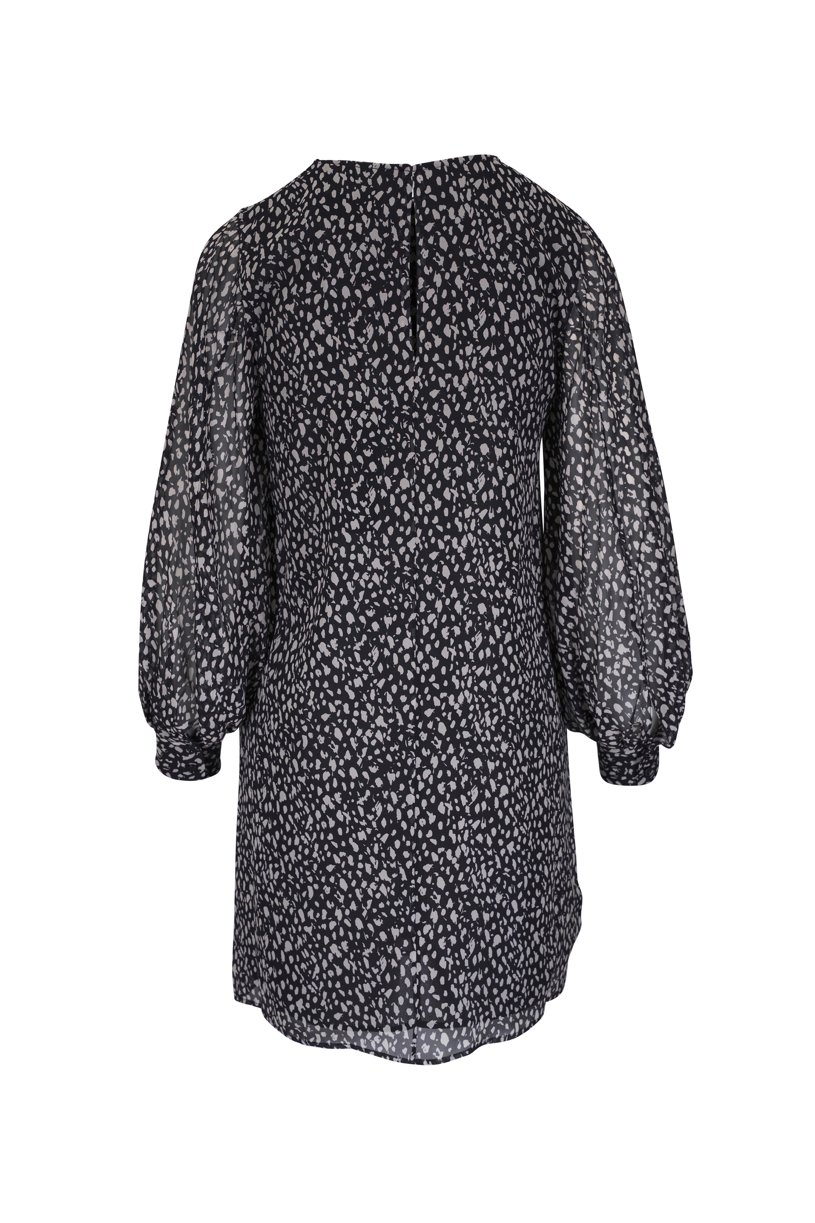 Nili Lotan - Prarie Black & Stone Silk Mini Dress