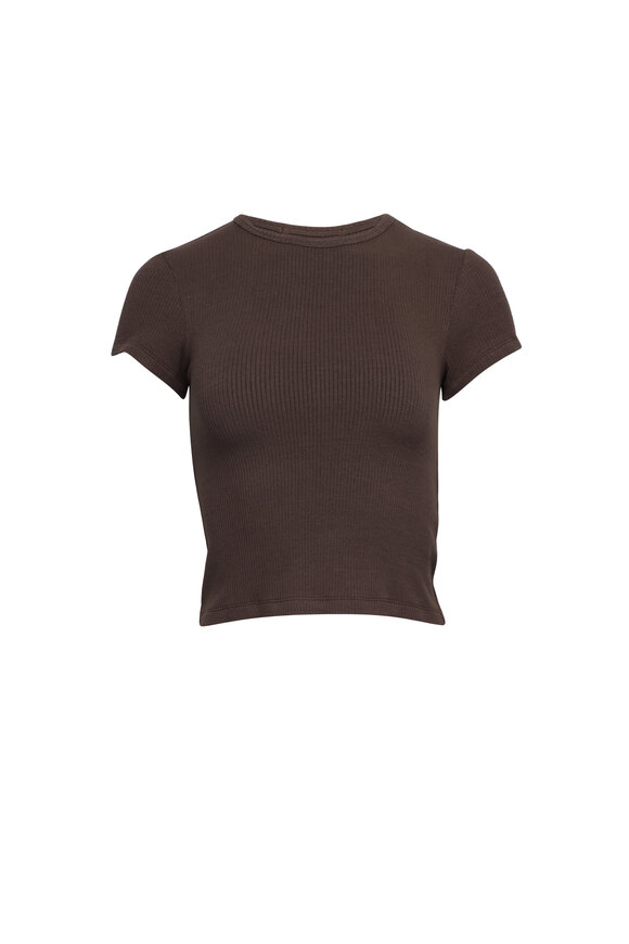 Sablyn Yael Swiss Brown Cropped Baby Tee