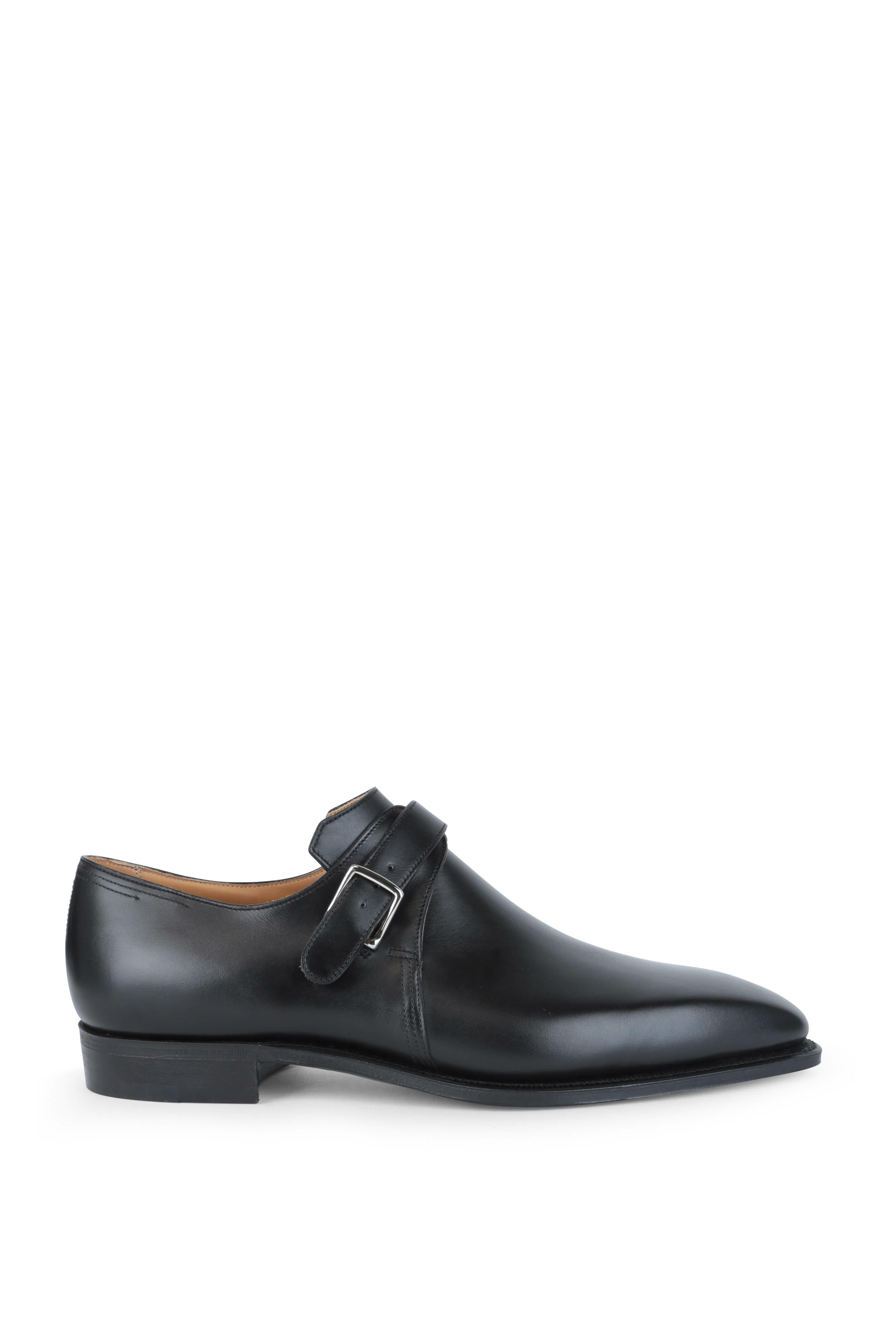 Corthay - Pullman Arca Black Leather Monk Shoe