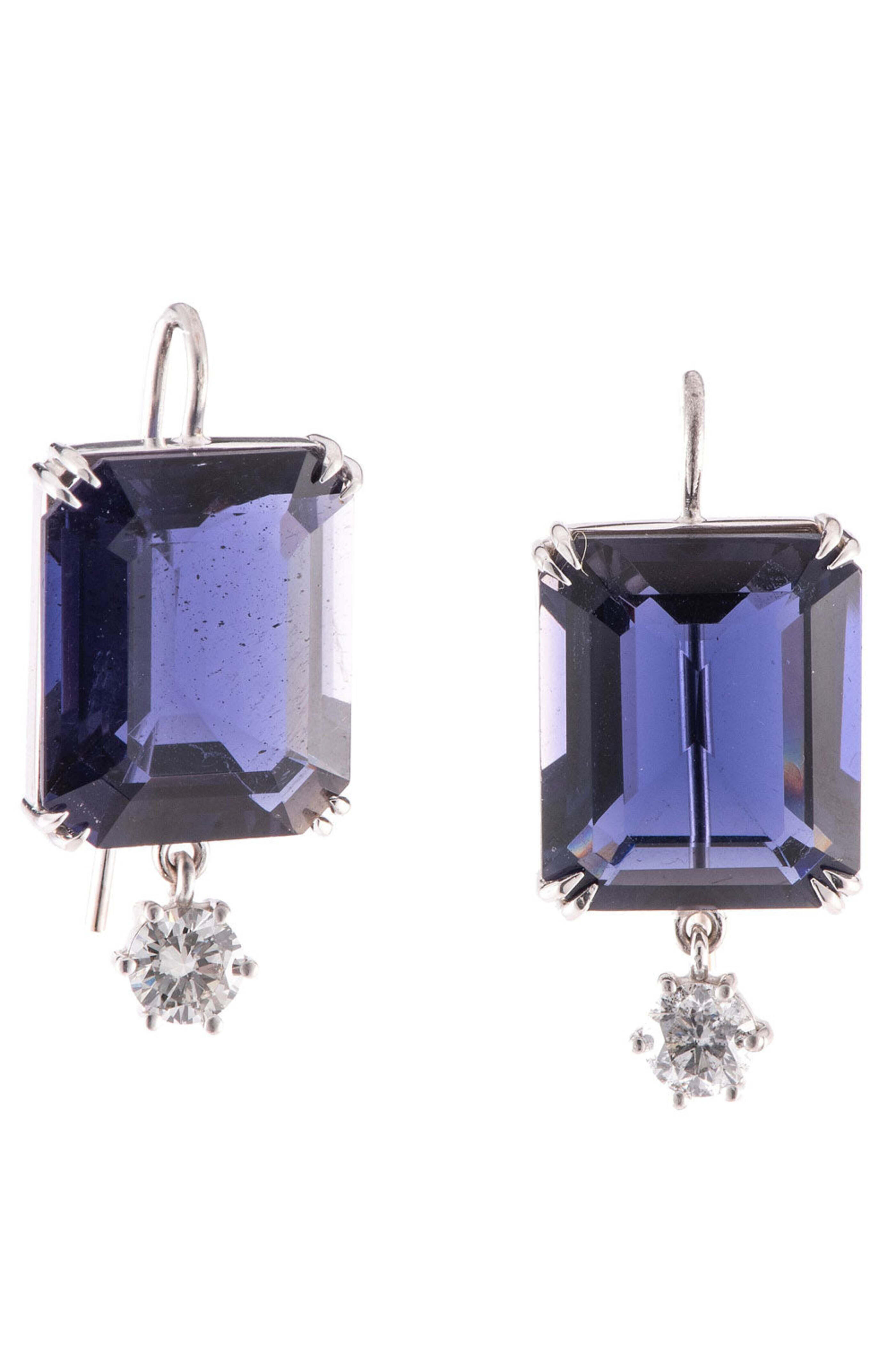 Sylva & Cie - Iolite and Diamond Dangle Earrings