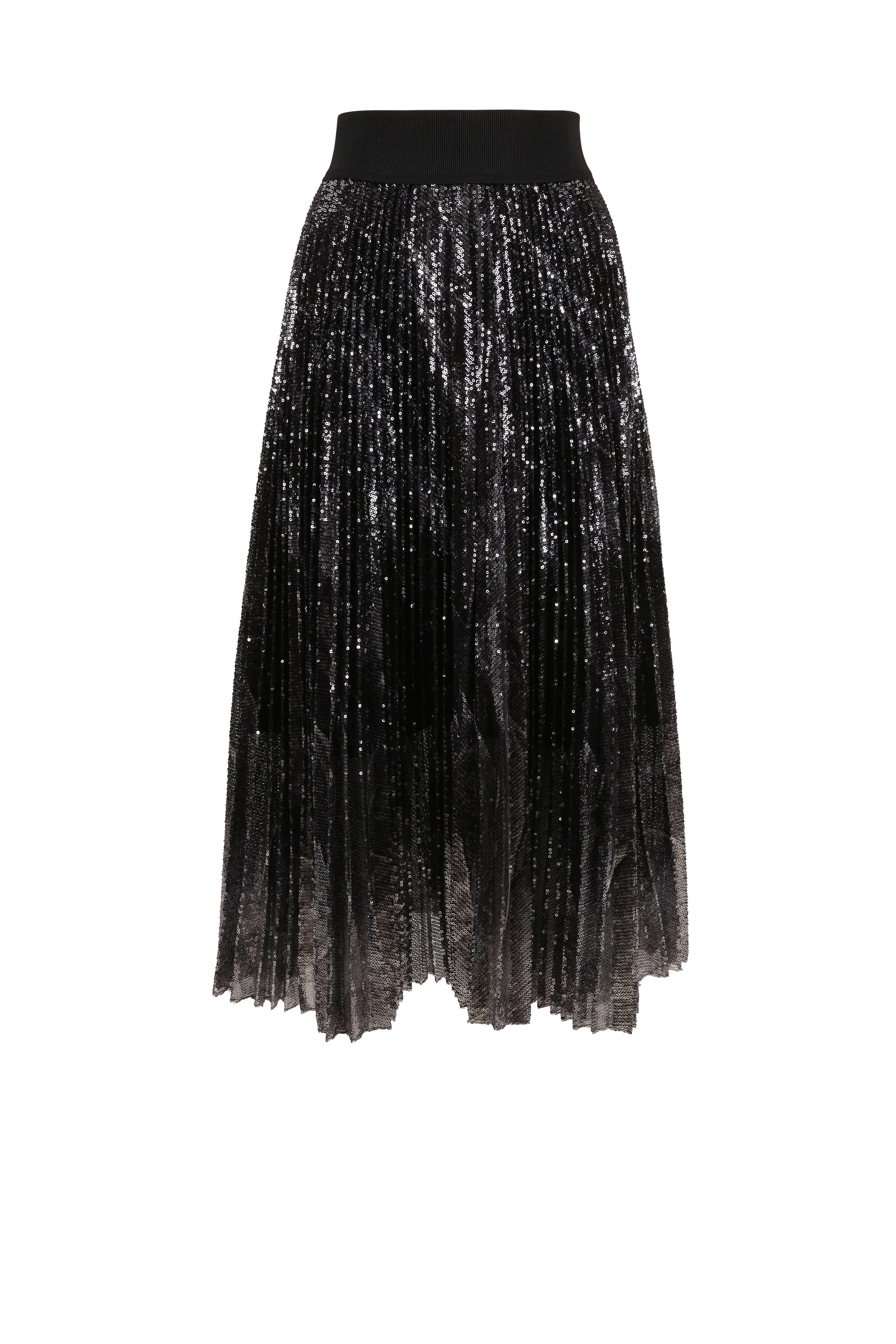 Dorothee Schumacher - Black Sparkle Sequin Pleated Skirt