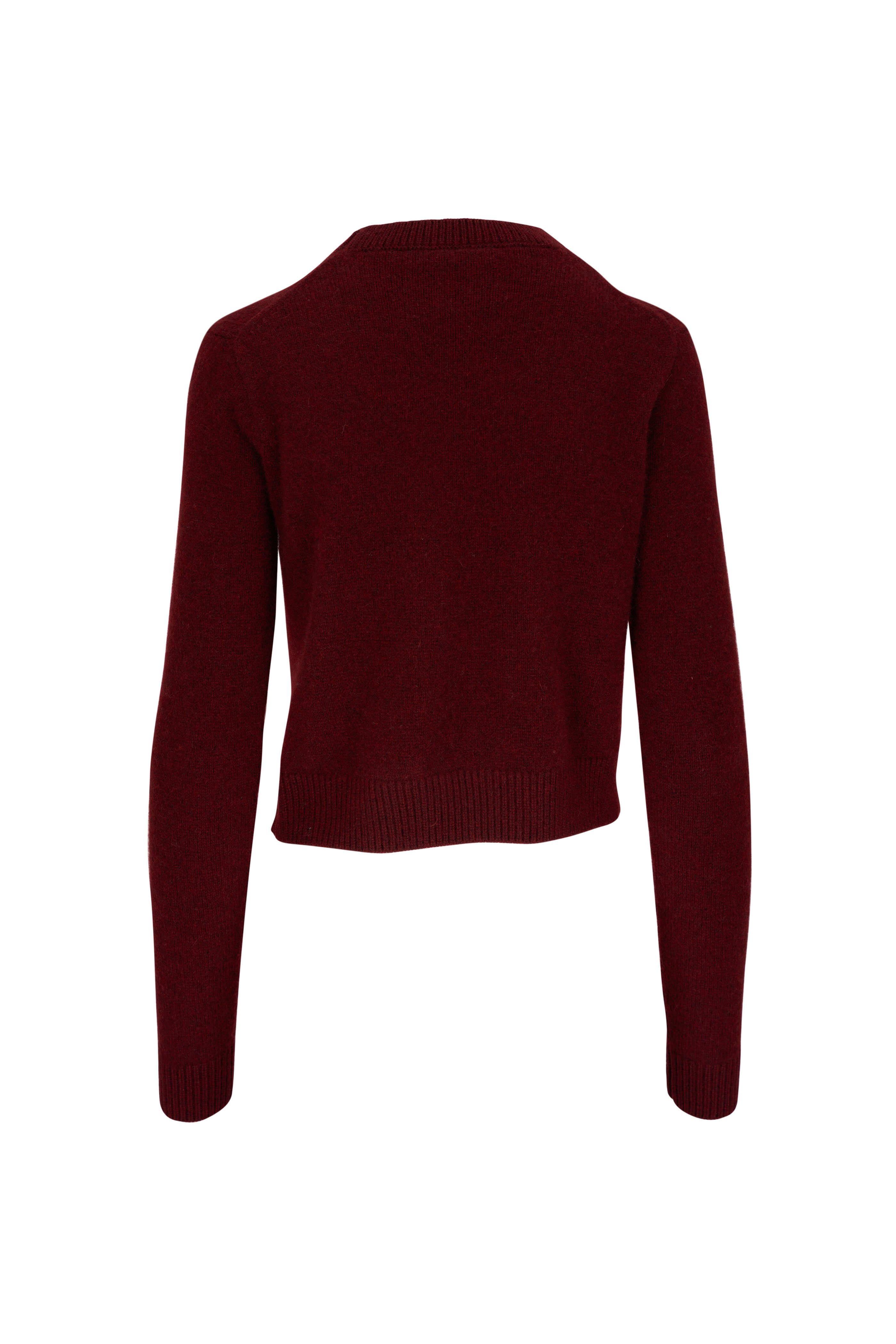 The Elder Statesman Women's Maroon Simple Crewneck Cashmere Sweater | M by Mitchell Stores