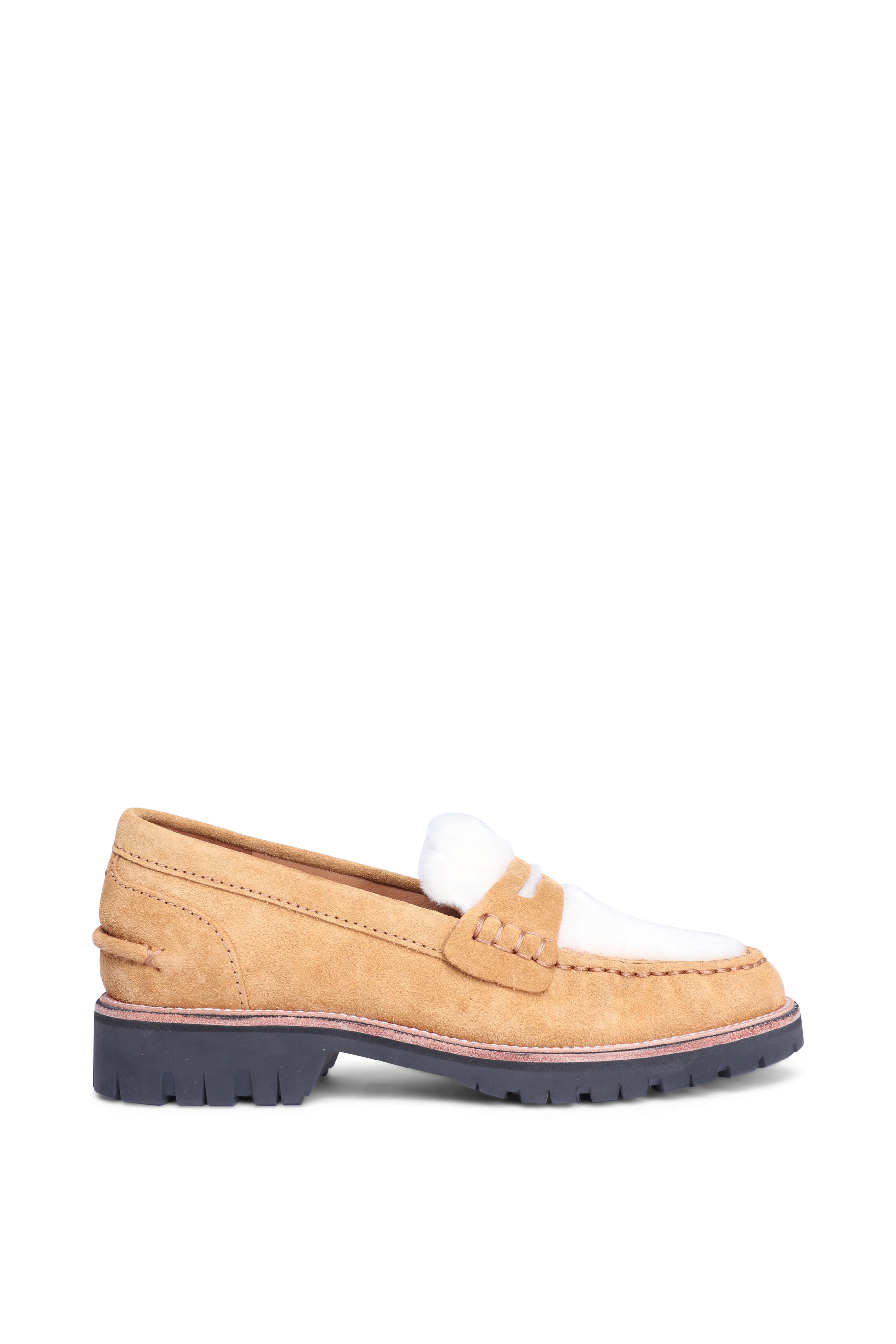 Rag & Bone - Corey Caramel Suede & Shearling Loafer