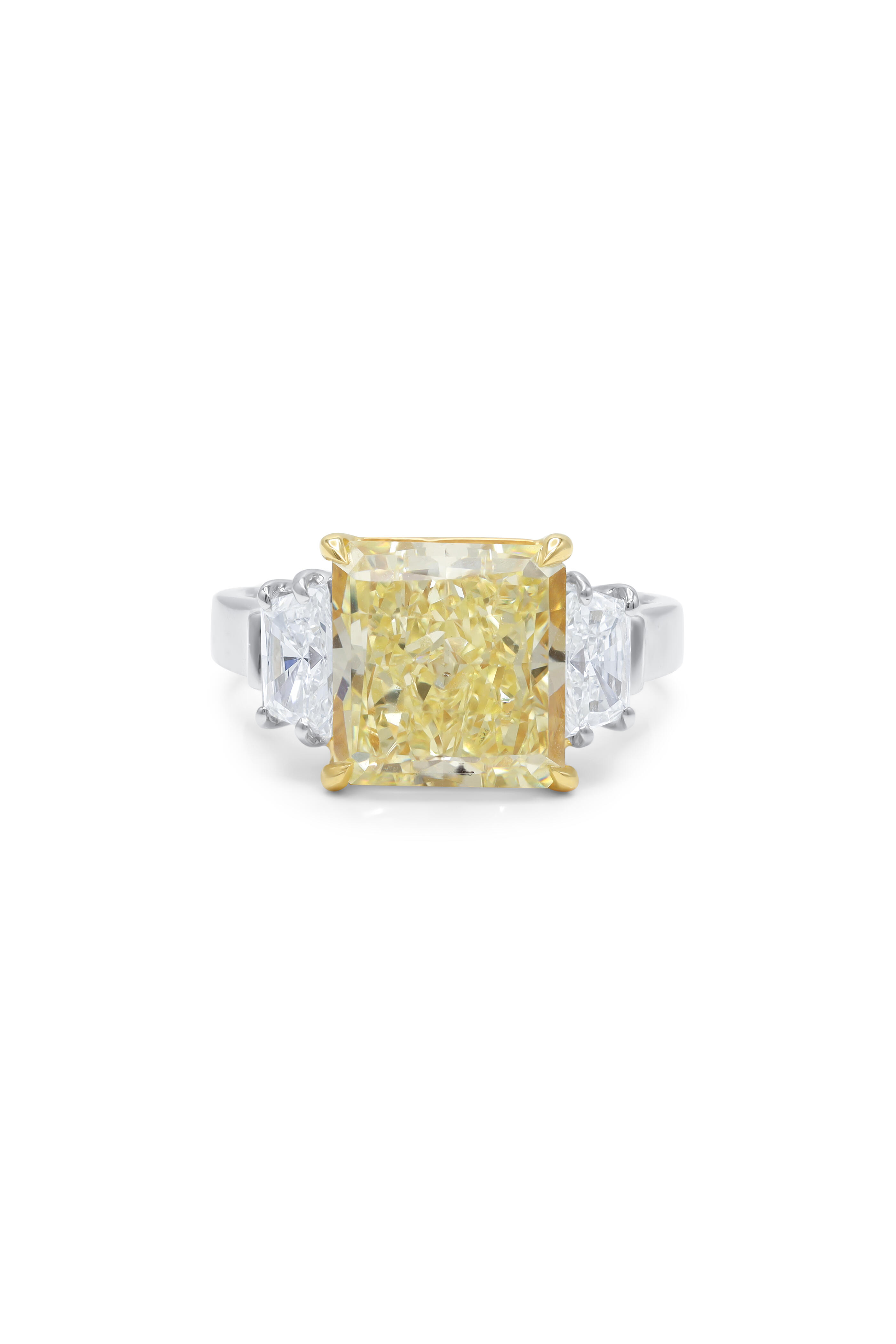 Diana M Jewels - Fancy Yellow Radiant Diamond Ring - view 1