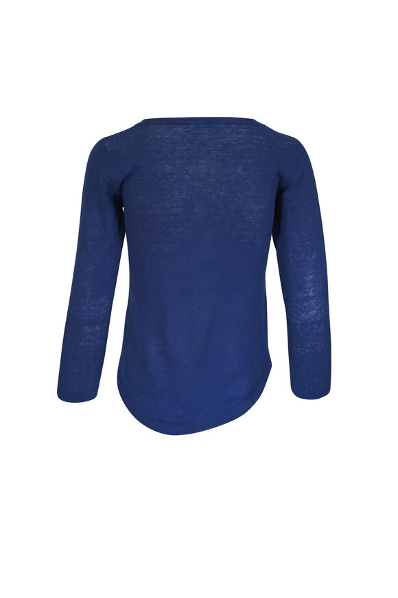 D.Exterior - Navy Blue Mesh Long Sleeve Top | Mitchell Stores