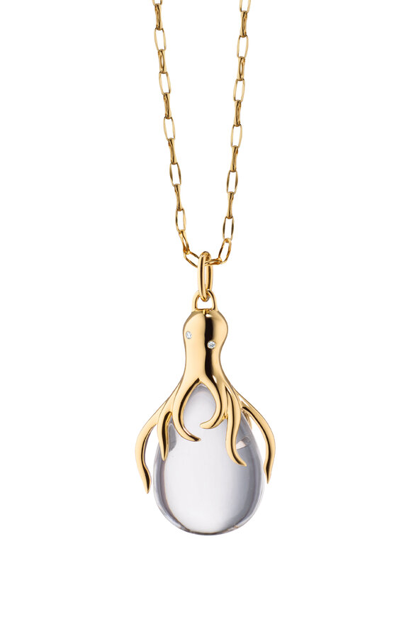 Monica Rich Kosann Octopus Rock Crystal Belcher Chain Necklace - view 2