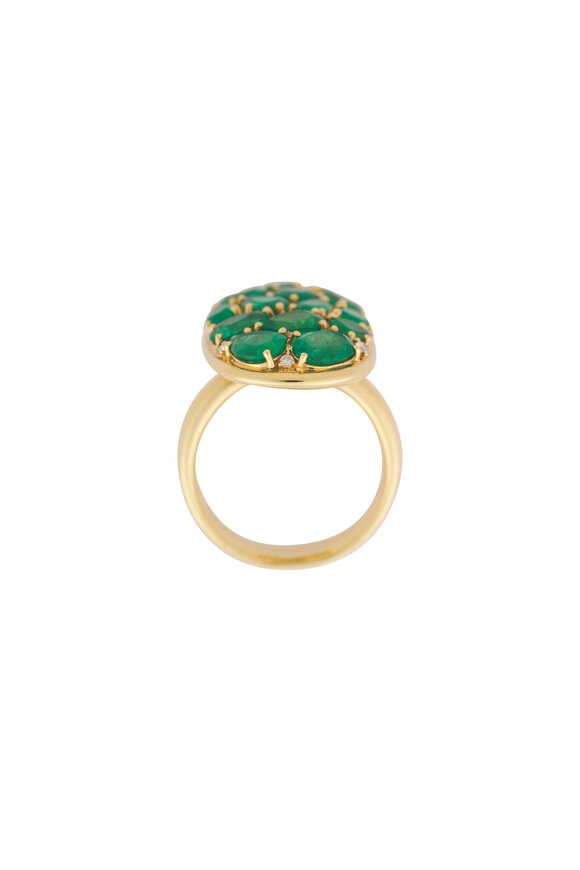 Sutra 18k Yellow Gold Emerald Ring - view 2