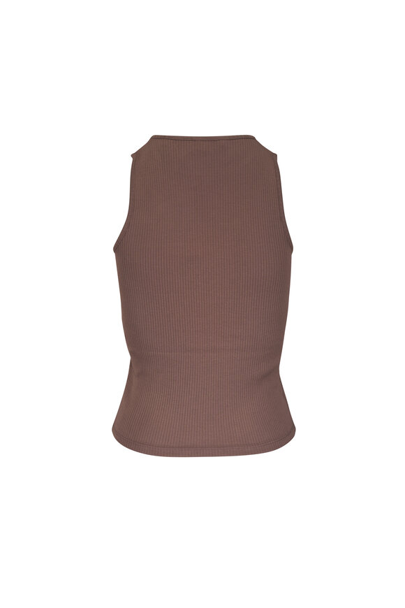 Vince Taupe Haze Ribbed Cotton Tank - view 5
