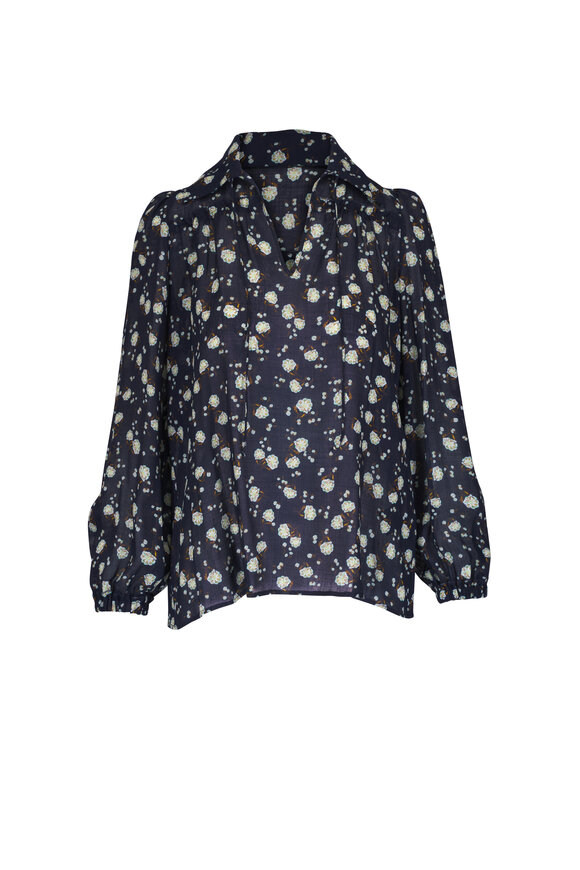 Dorothee Schumacher Floral Volumes Blue Patterned Blouse