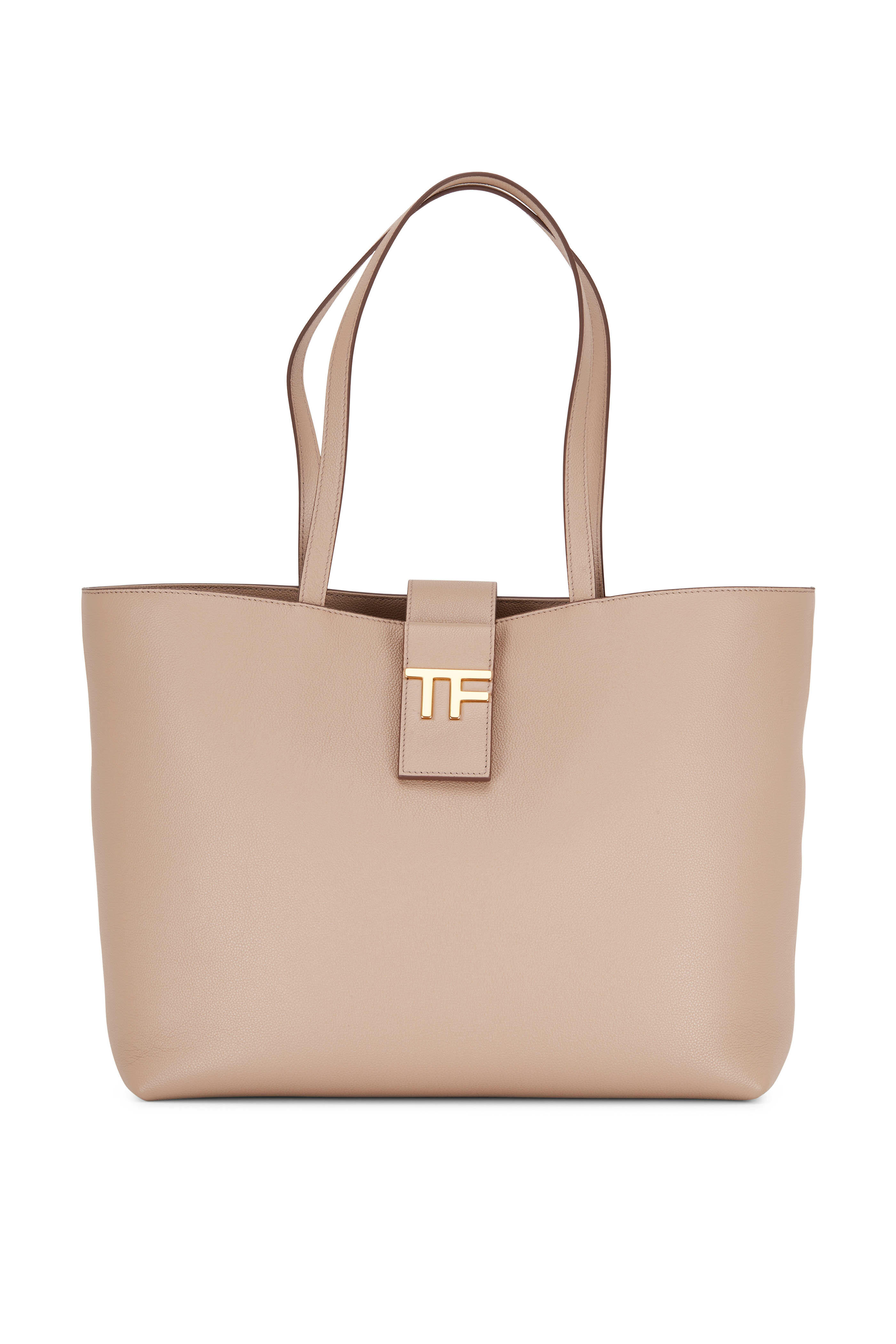 Tom Ford - Silk Taupe Grained Leather Tote Bag | Mitchell Stores