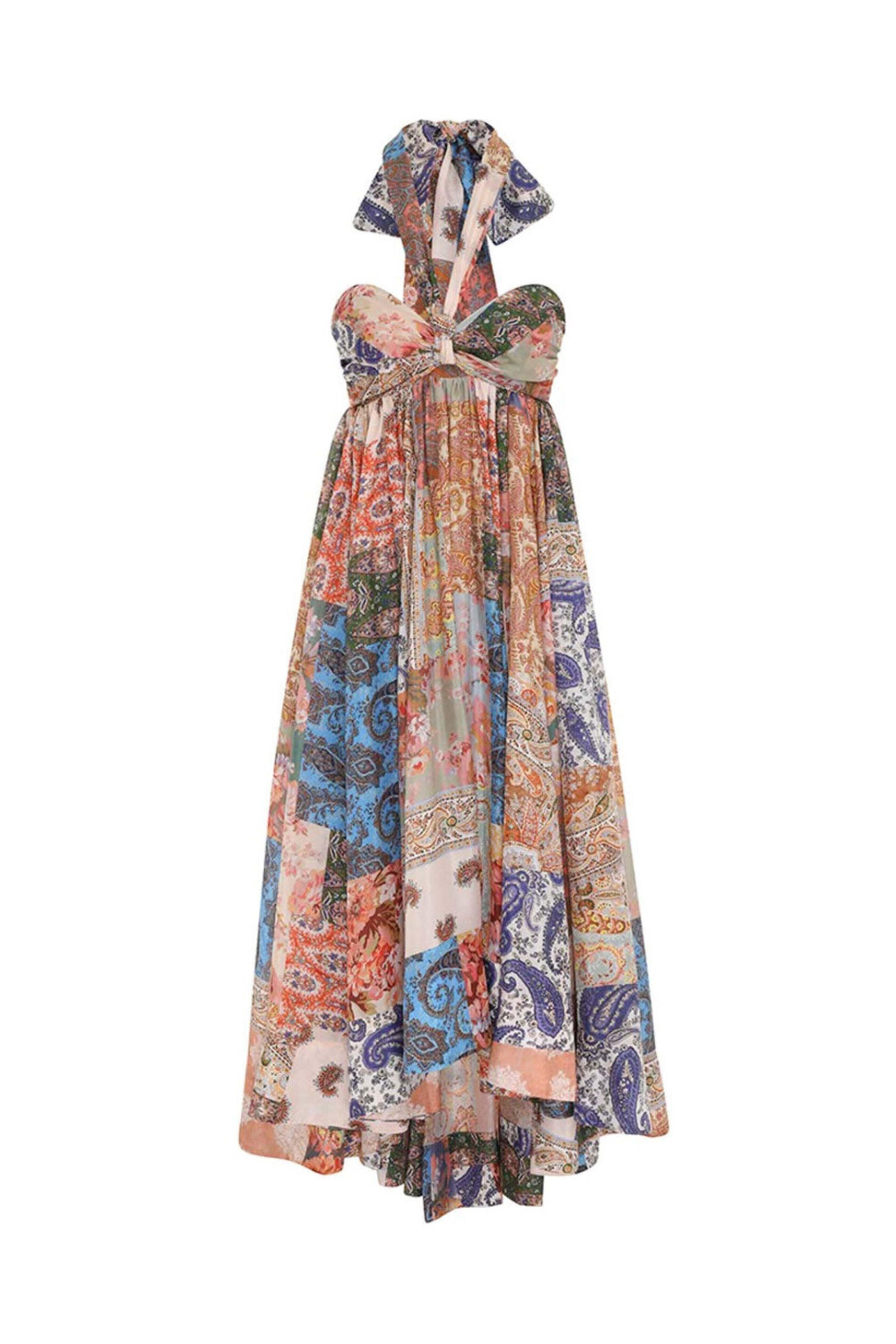 Zimmermann - Paisley Patchwork Devi Halter Midi Dress