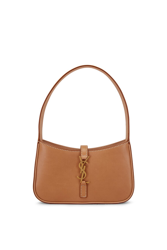 Saint Laurent - Vintage Brown & Gold Micro Hobo Shoulder Bag 