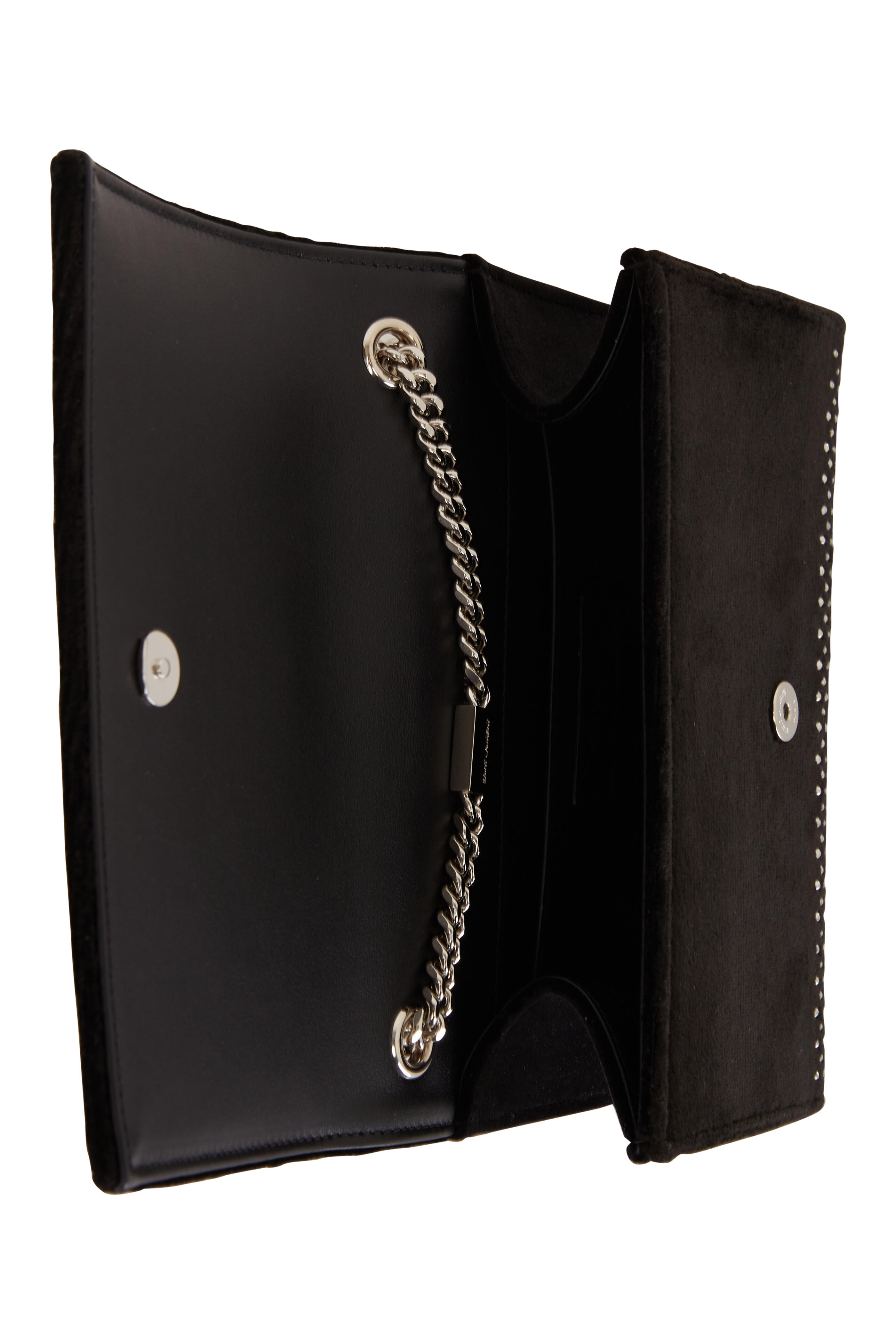 Saint Laurent - Kate Black Velvet & Crystal Crossbody Bag