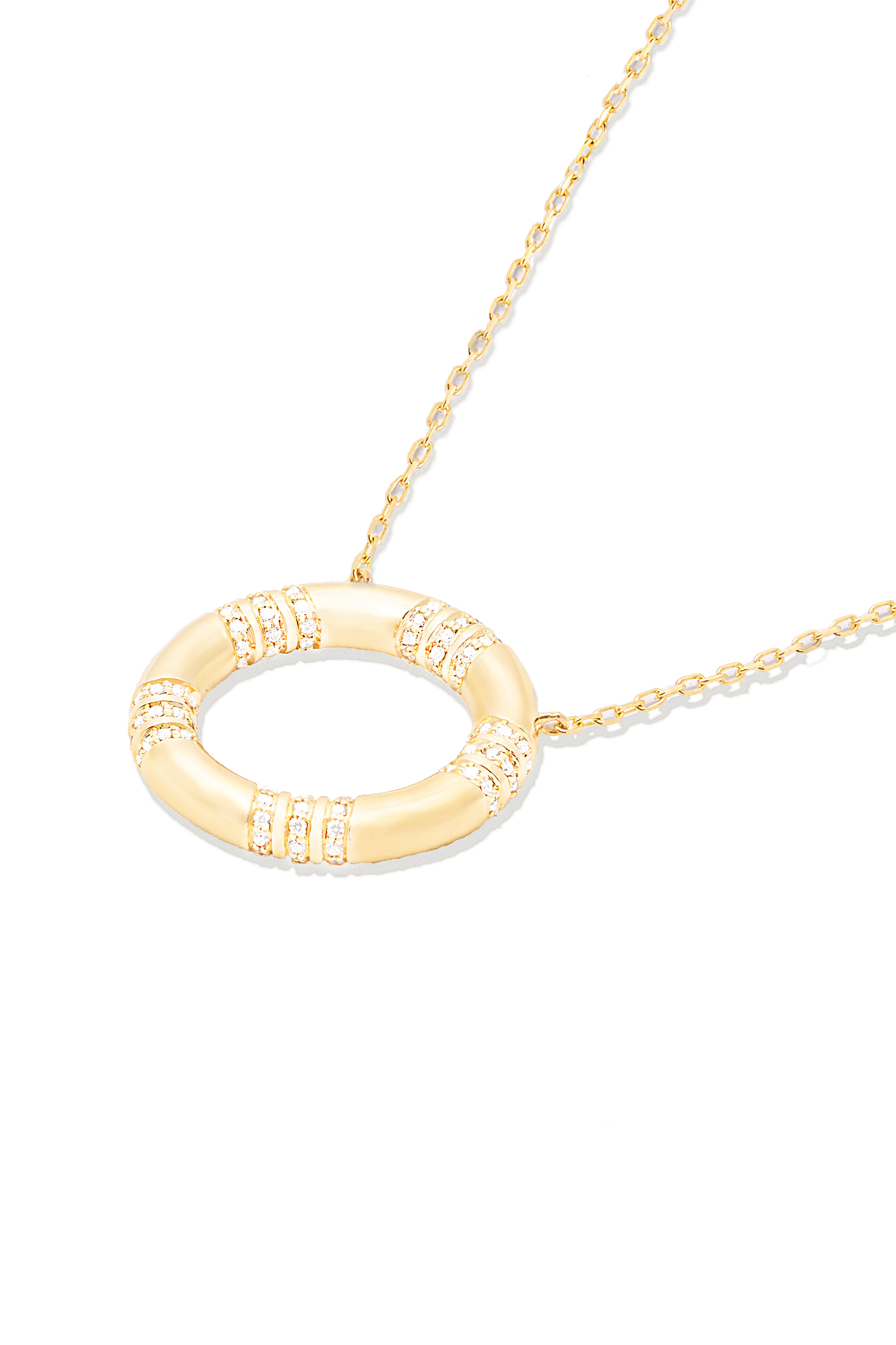Campbell + Charlotte - 14k Yellow Gold Crew Large Circle Pendant Necklace